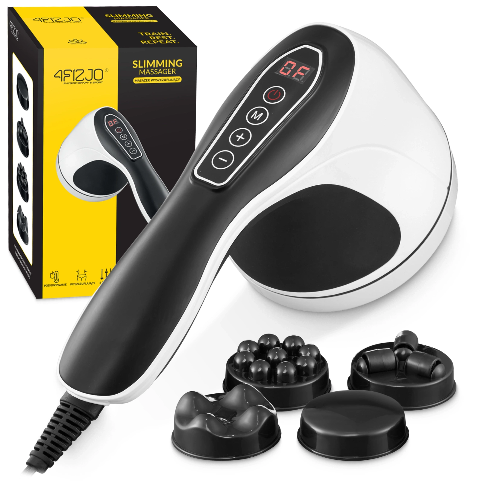 4Fizjo 1119 Body Shaping Handheld Anti-Cellulite Massager, White