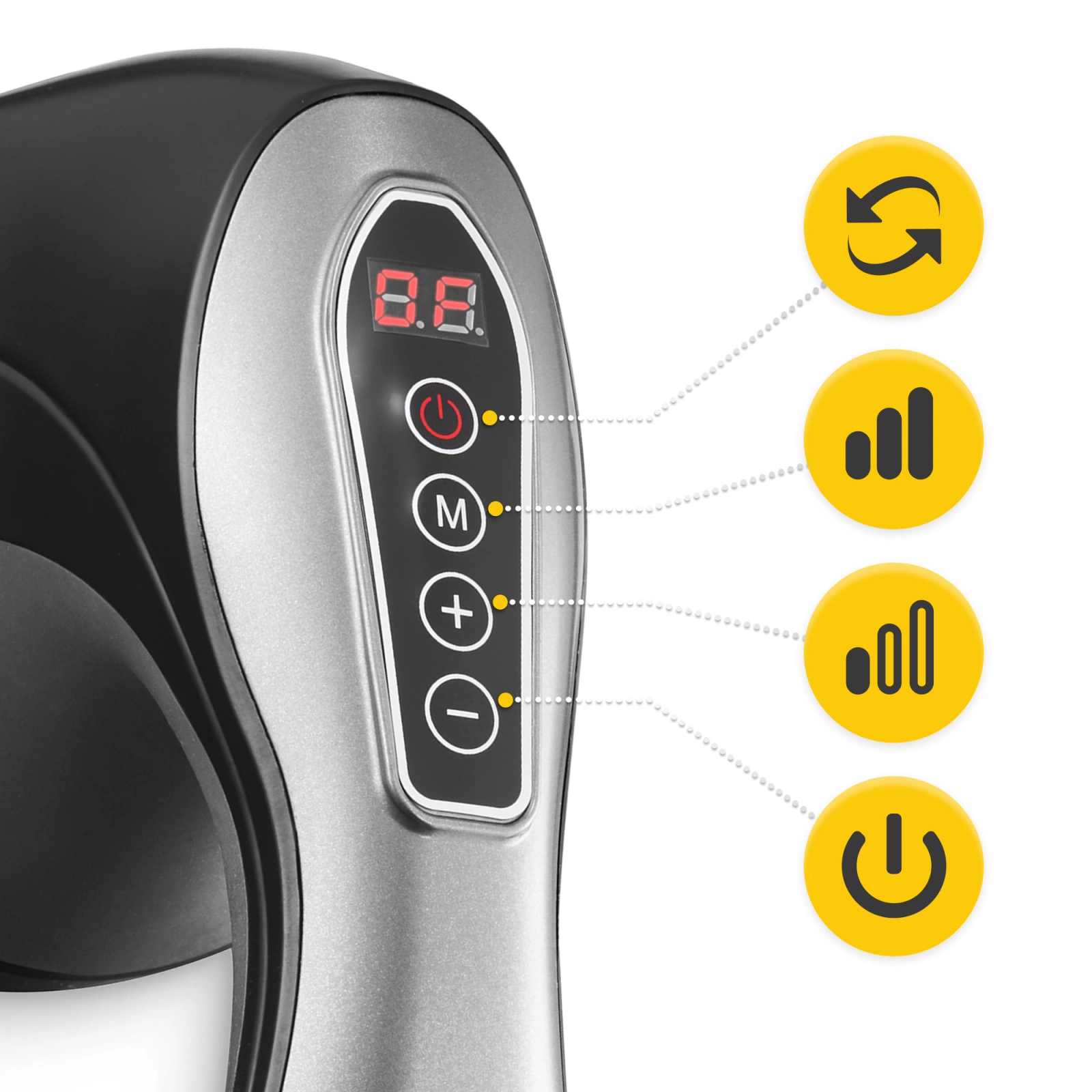 4Fizjo 1146 Body Shaping Handheld Anti-Cellulite Massager, Black/Grey