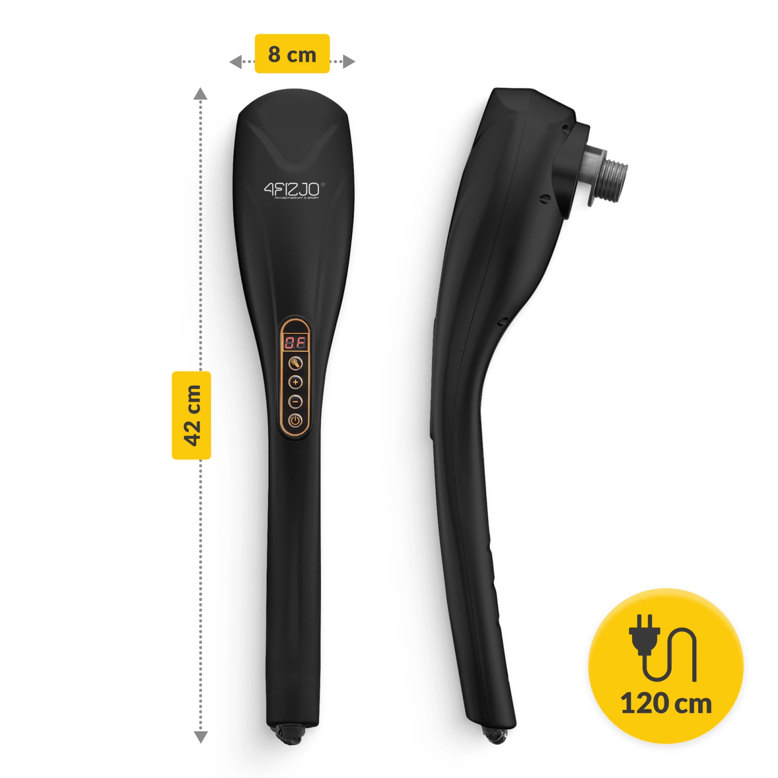 4Fizjo 1114 Handheld Vibration Body Massager, Black