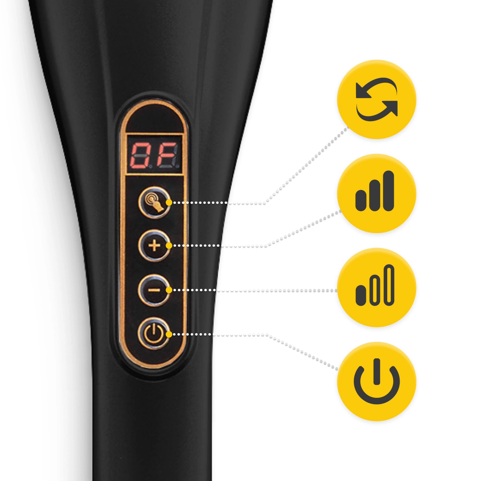 4Fizjo 1114 Handheld Vibration Body Massager, Black