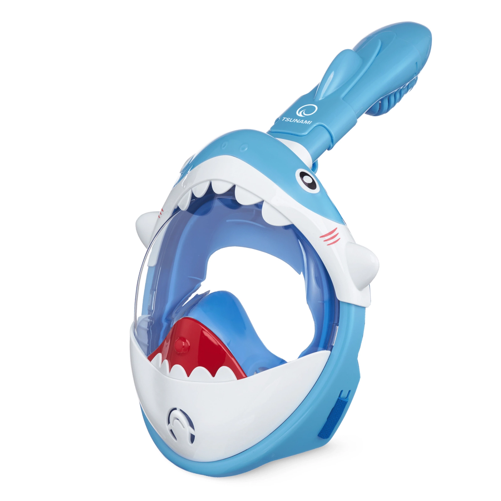 4Fizjo TSUNAMI Kids Full-Face Snorkeling Mask Shark, Blue