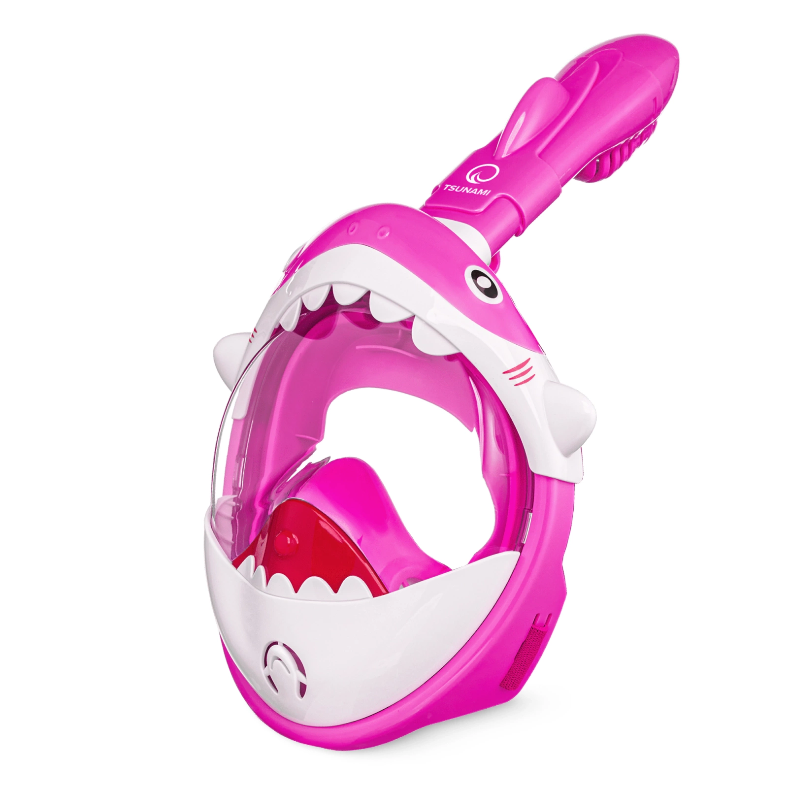 4Fizjo TSUNAMI SHARK Kids Full Face Snorkeling Mask, Pink
