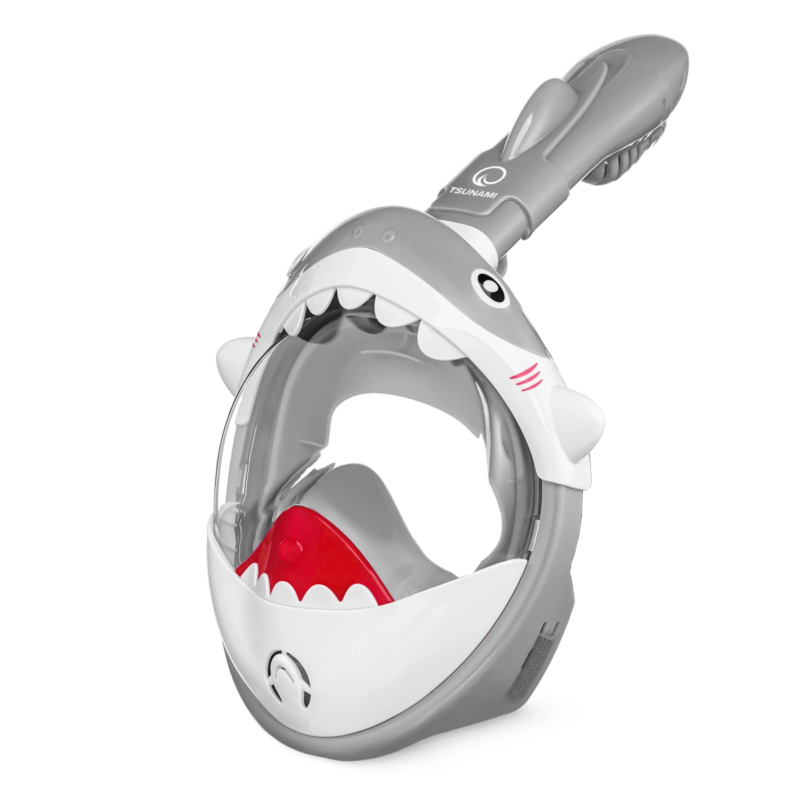 4Fizjo Tsunami Shark Kids Full Face Snorkeling Mask, Grey