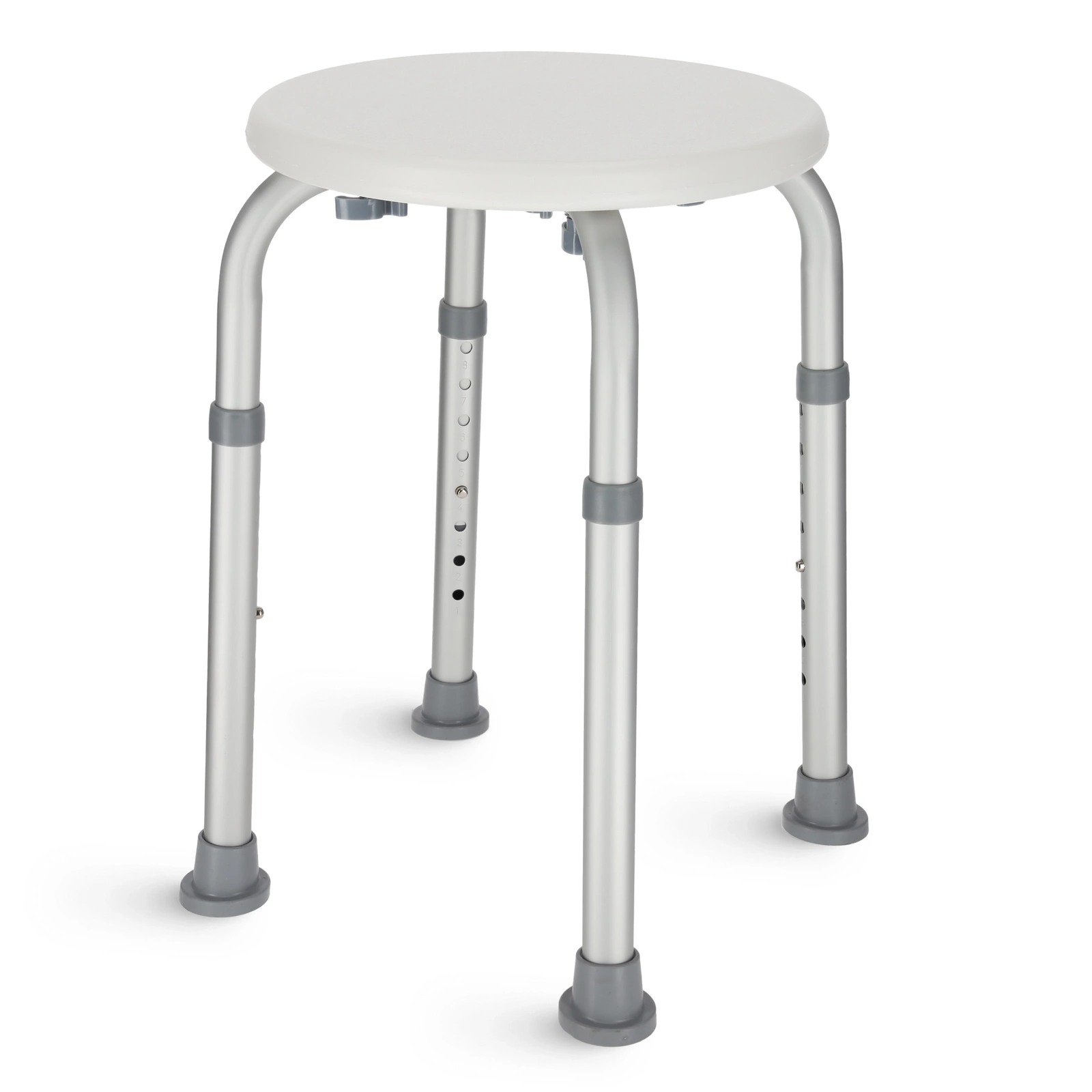 4Fizjo 1516 Round Shower and Bath Stool, White/Grey