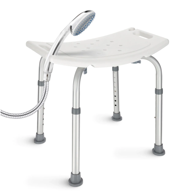 4Fizjo 1488 Rectangular Shower Stool, White/Grey