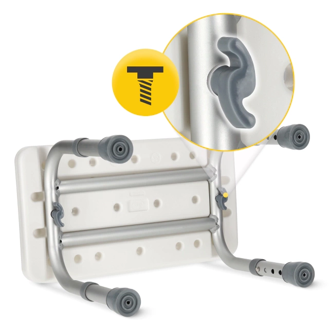 4Fizjo Bath and Shower Stool / Step, White/Grey