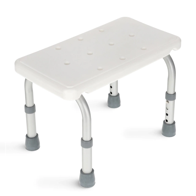 4Fizjo Bath and Shower Stool / Step, White/Grey