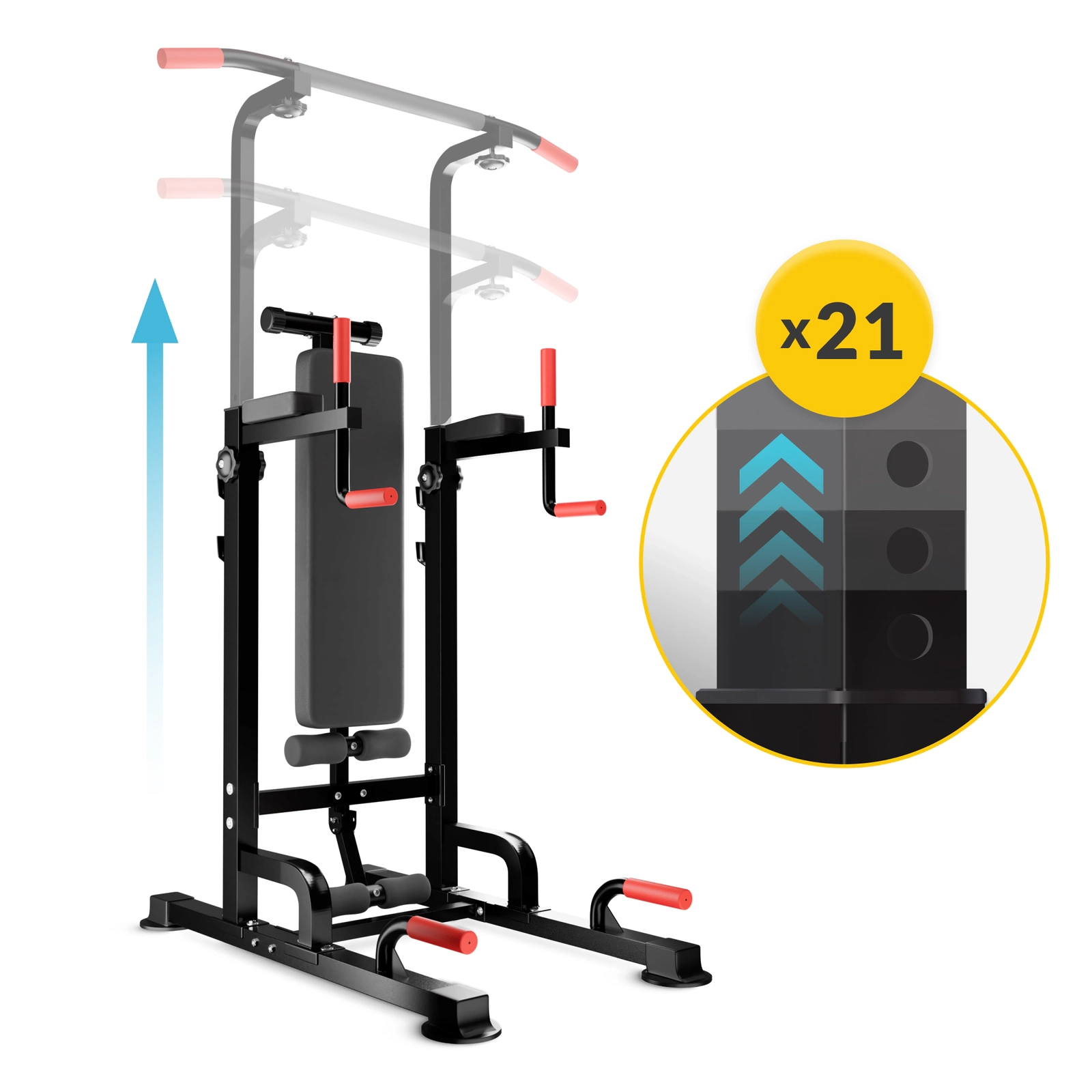 4Fizjo 1542 PRO+ Multifunctional Pull-up Bar with Bench