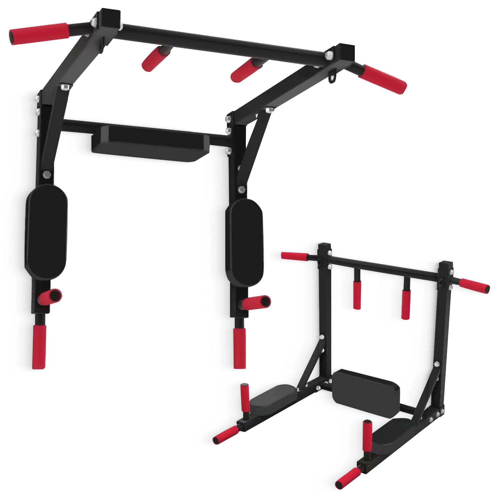 4FIZJO 2-in-1 Wall-Mounted Pull-Up Bar and Dip Station