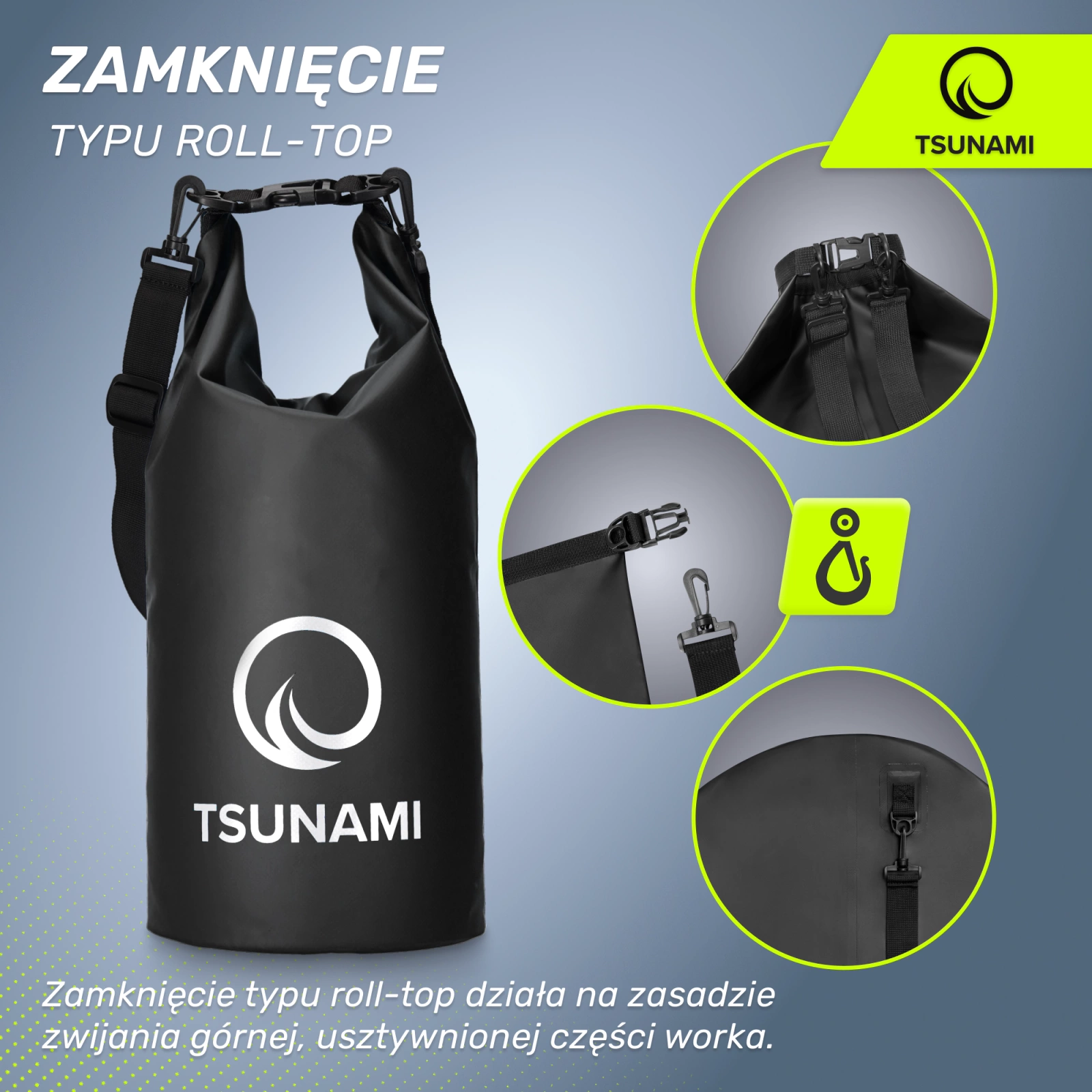 Водонепроницаемый мешок 4Fizjo TSUNAMI 10 л, черный