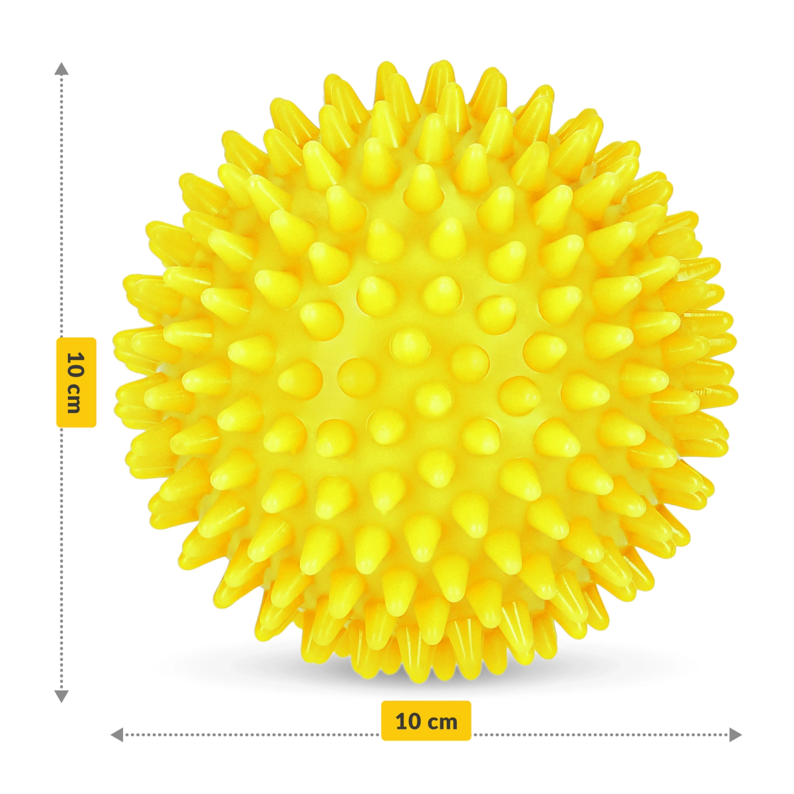 4Fizjo SPIKE+ Spiky Massage Ball, 10 cm, Yellow