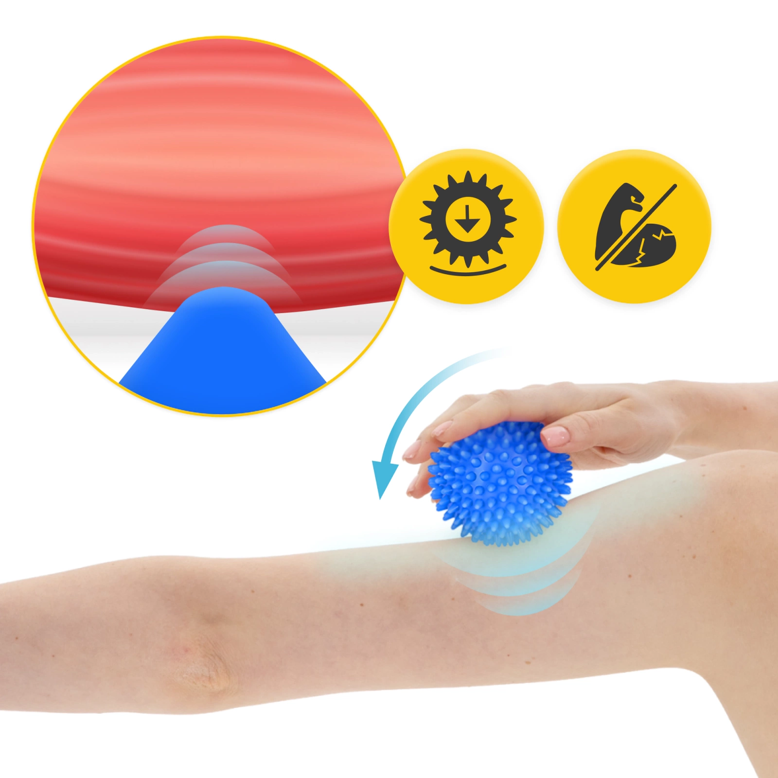 4FIZJO SPIKE+ Spiky Massage Ball for Trigger Point Therapy, 8 cm