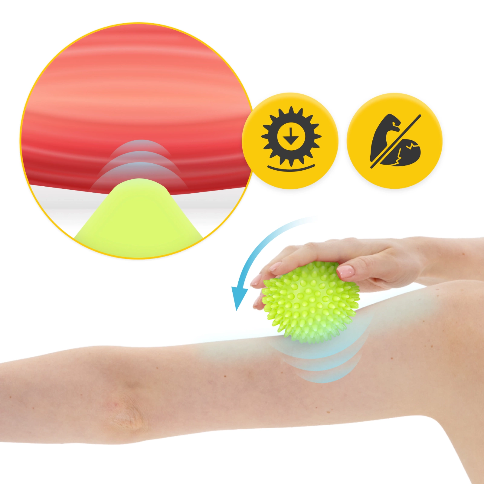 4Fizjo SPIKE+ Spiky Massage Ball, 9 cm, Green