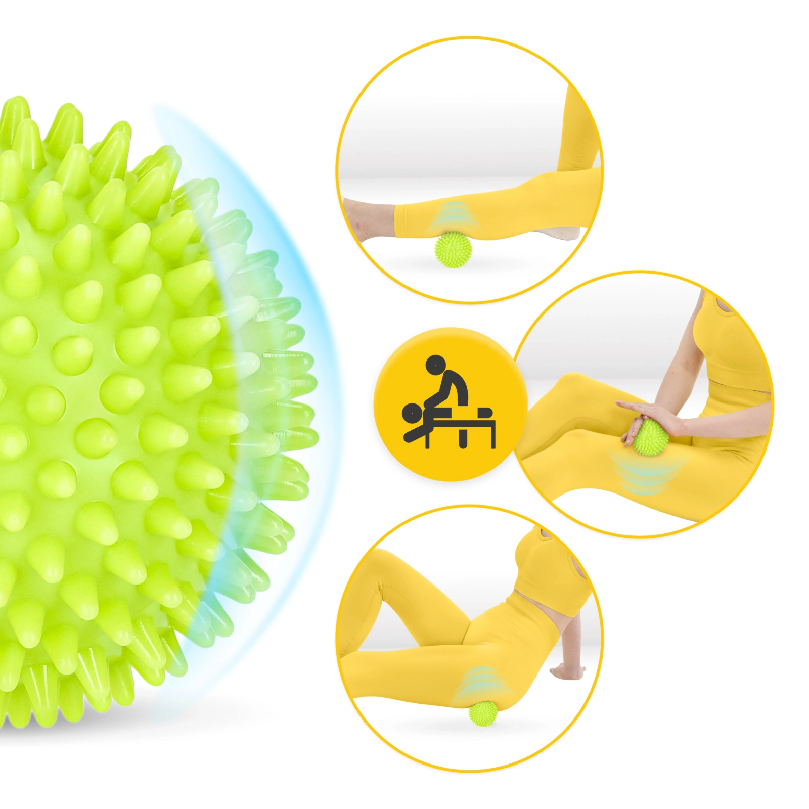 4Fizjo SPIKE+ Spiky Massage Ball, 9 cm, Green