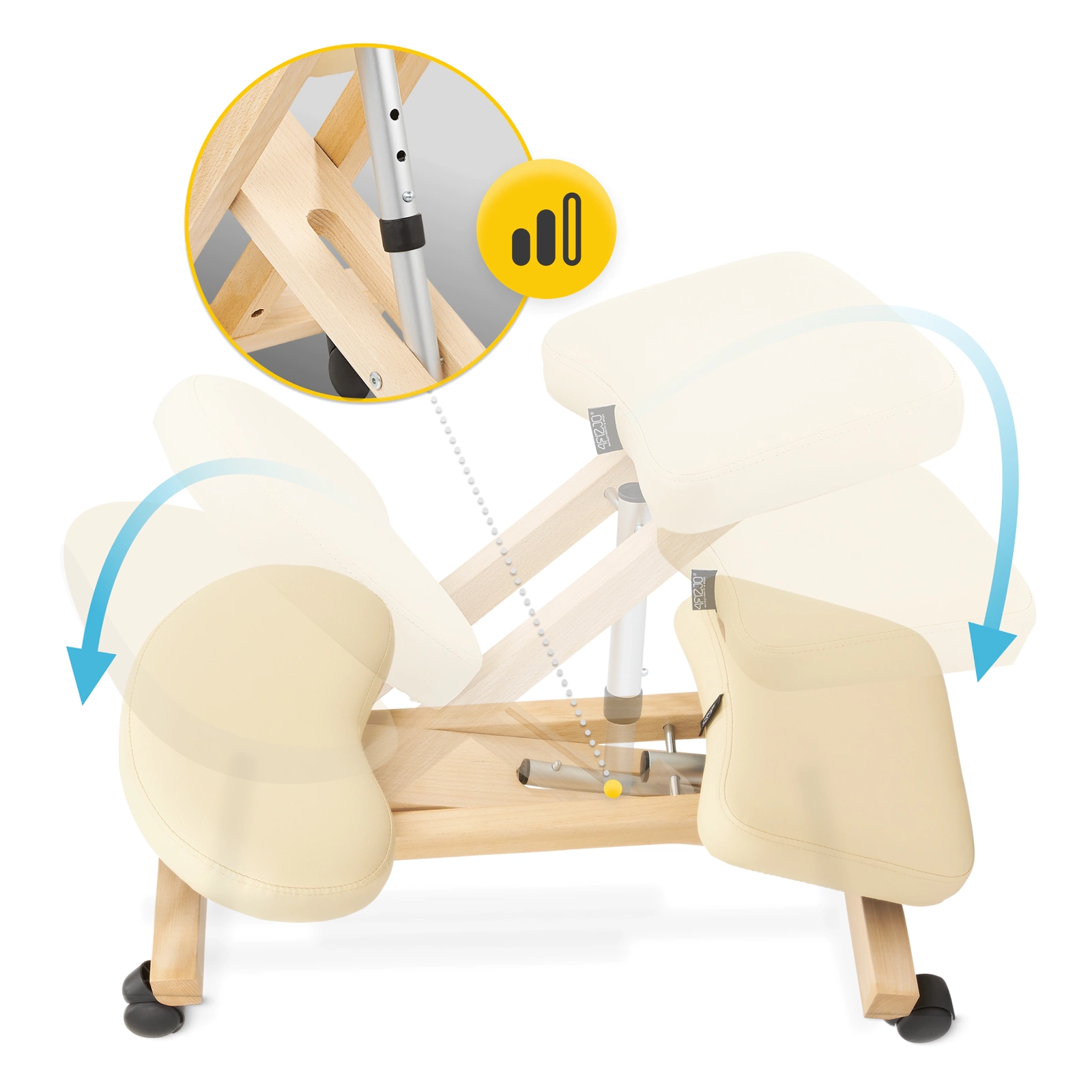 4Fizjo PURE ergonomisks ceļgalu krēsls, bēšs