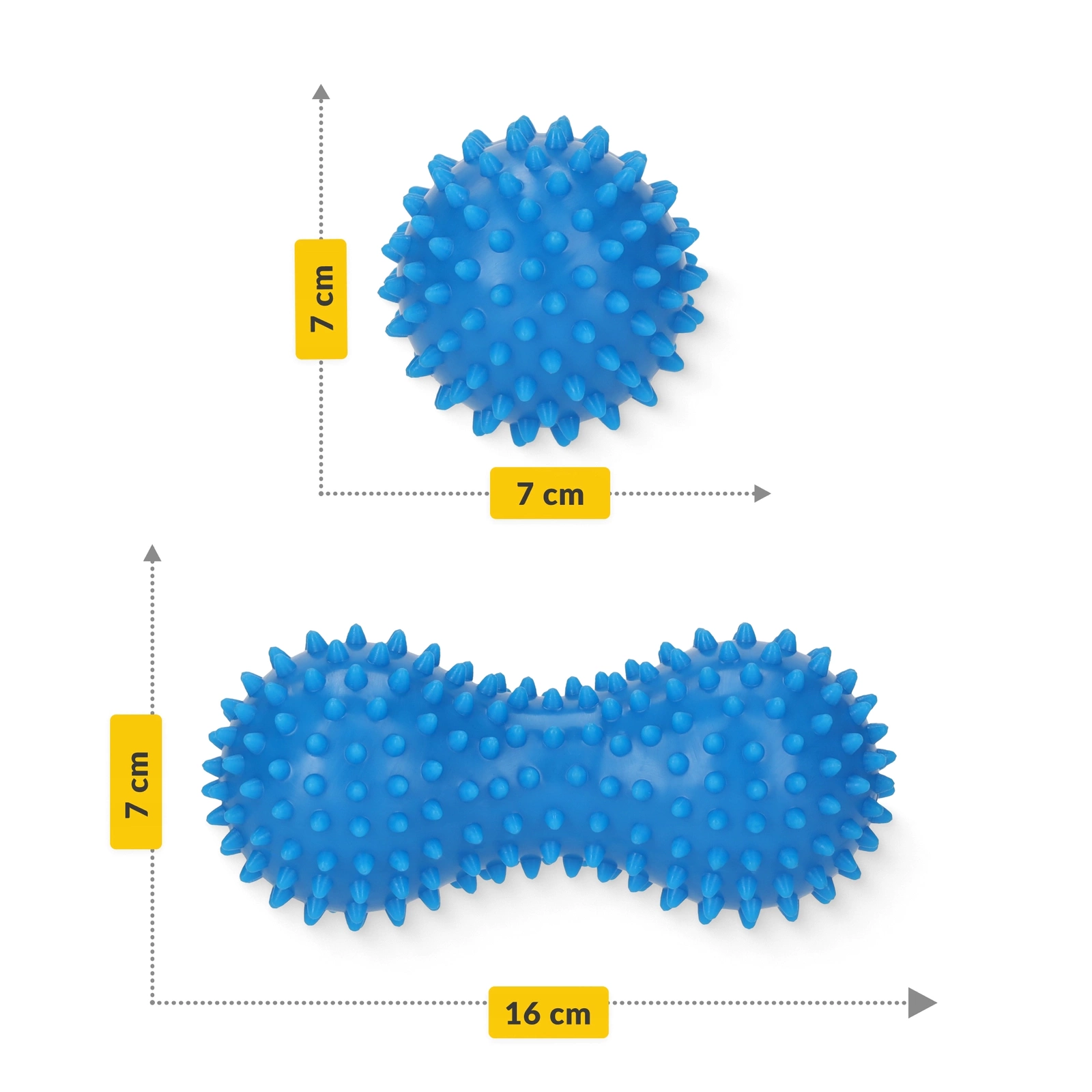 4Fizjo Double Spiky Massage Ball, Blue