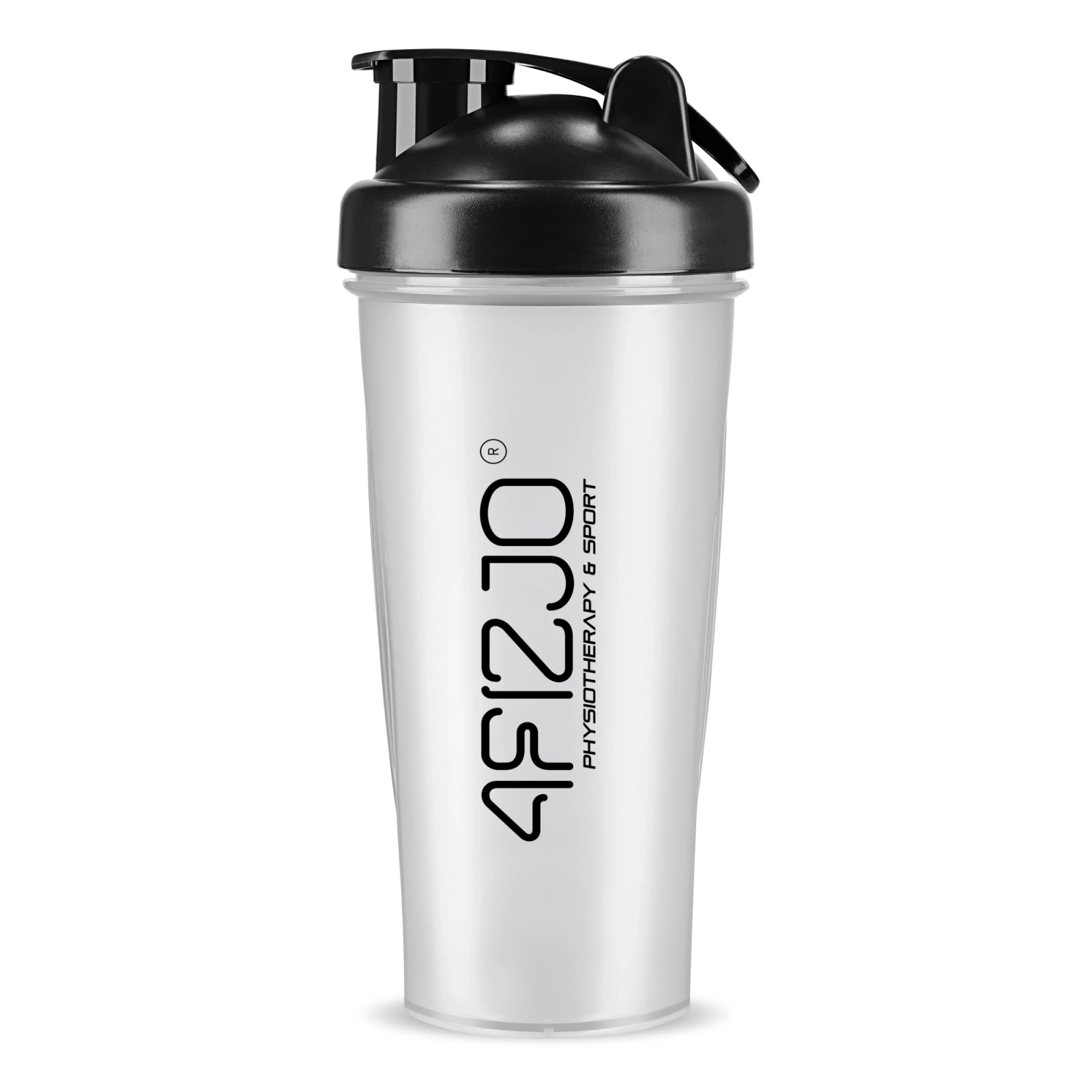 4Fizjo PRO Sports Shaker with Mesh and Ball, 650 ml, Transparent/Black