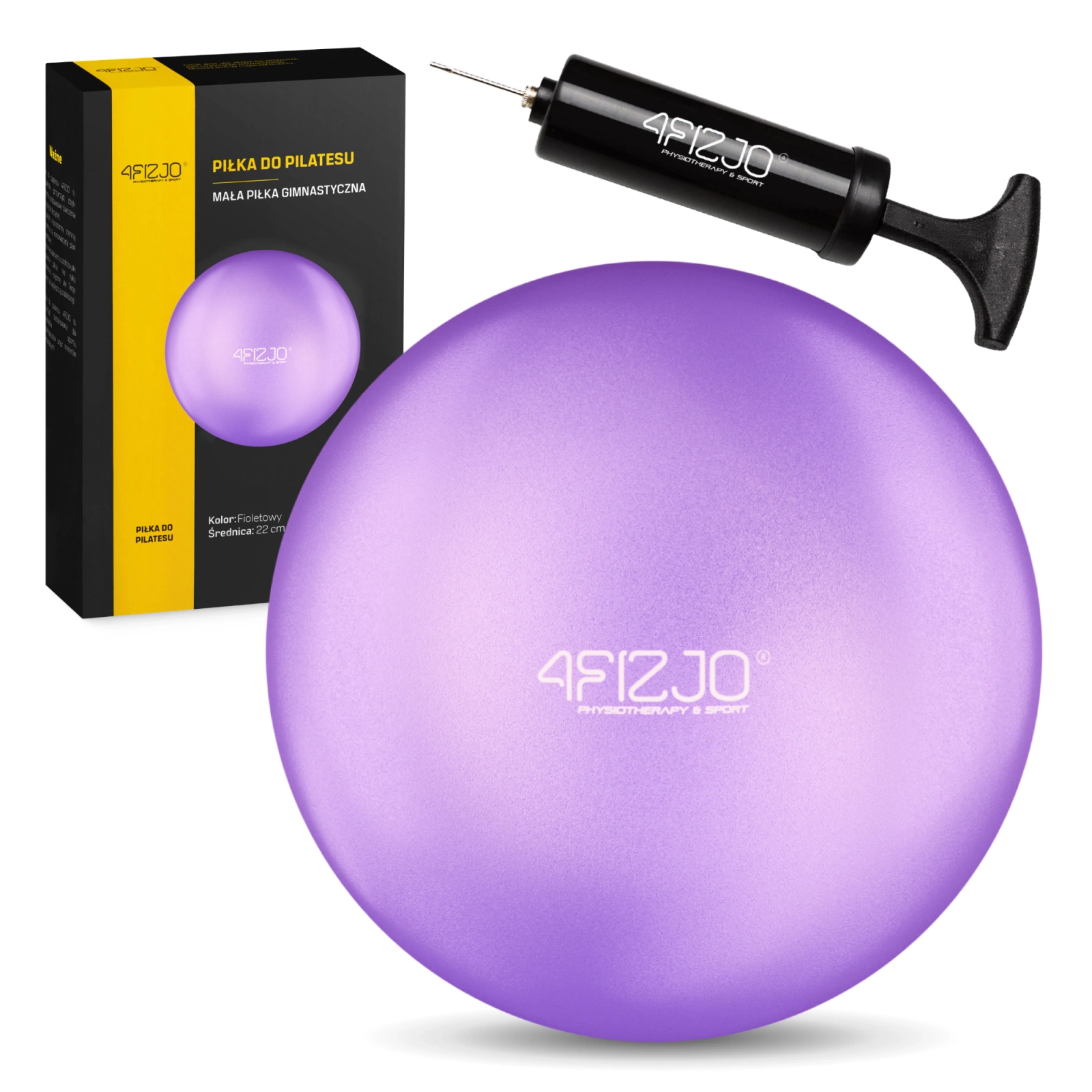 4FIZJO Mini Pilates Ball for Exercise and Rehabilitation 22 cm, Purple