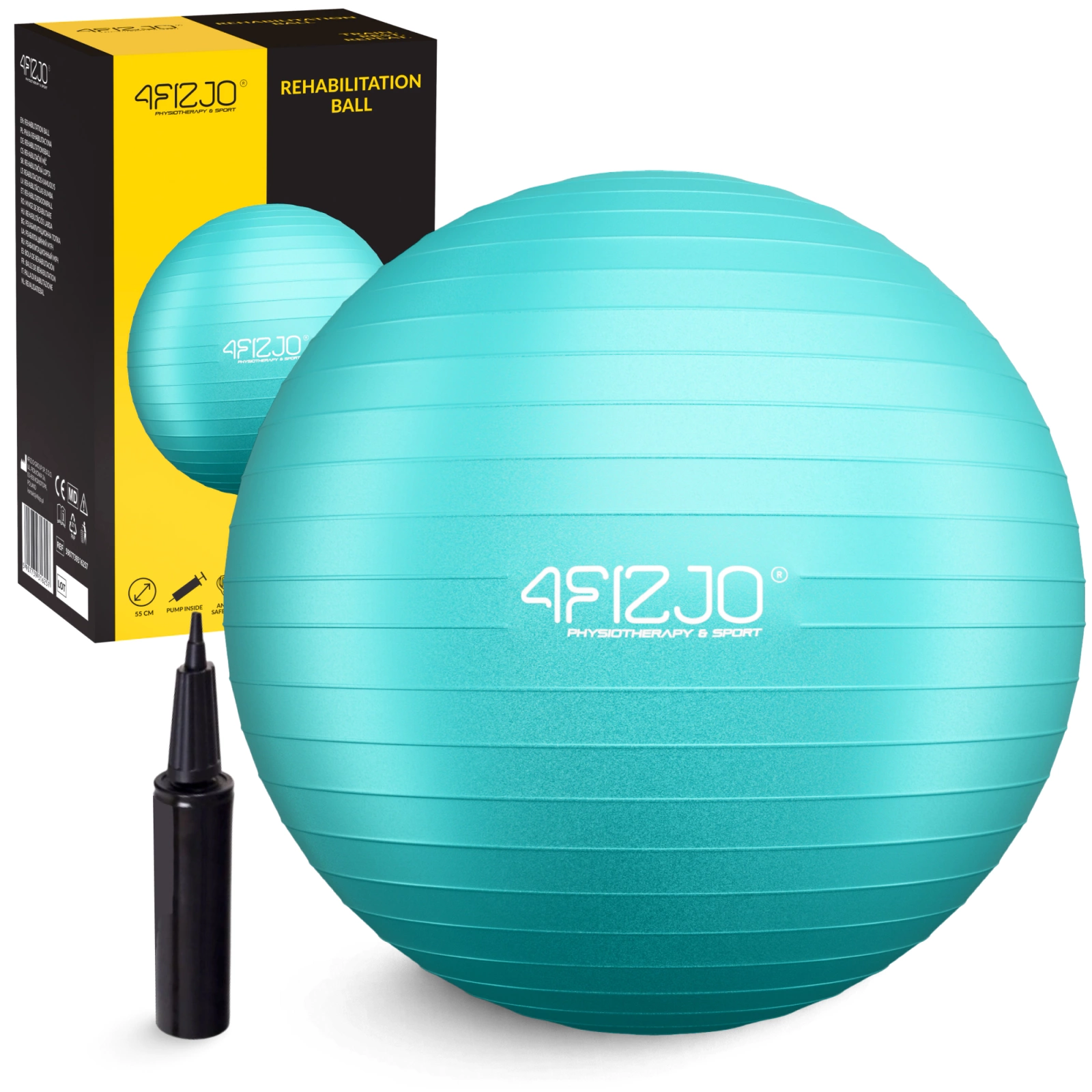 4FIZJO Anti-Burst Exercise Ball 55 cm with Pump, Mint