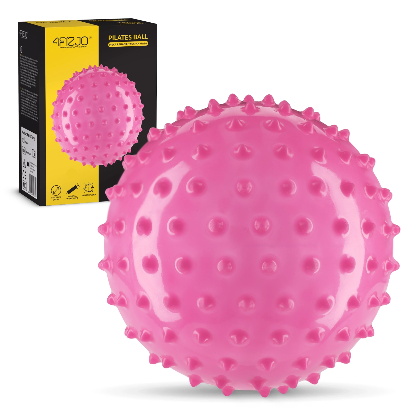 Spiky Massage & Rehabilitation Ball 20 cm, Pink