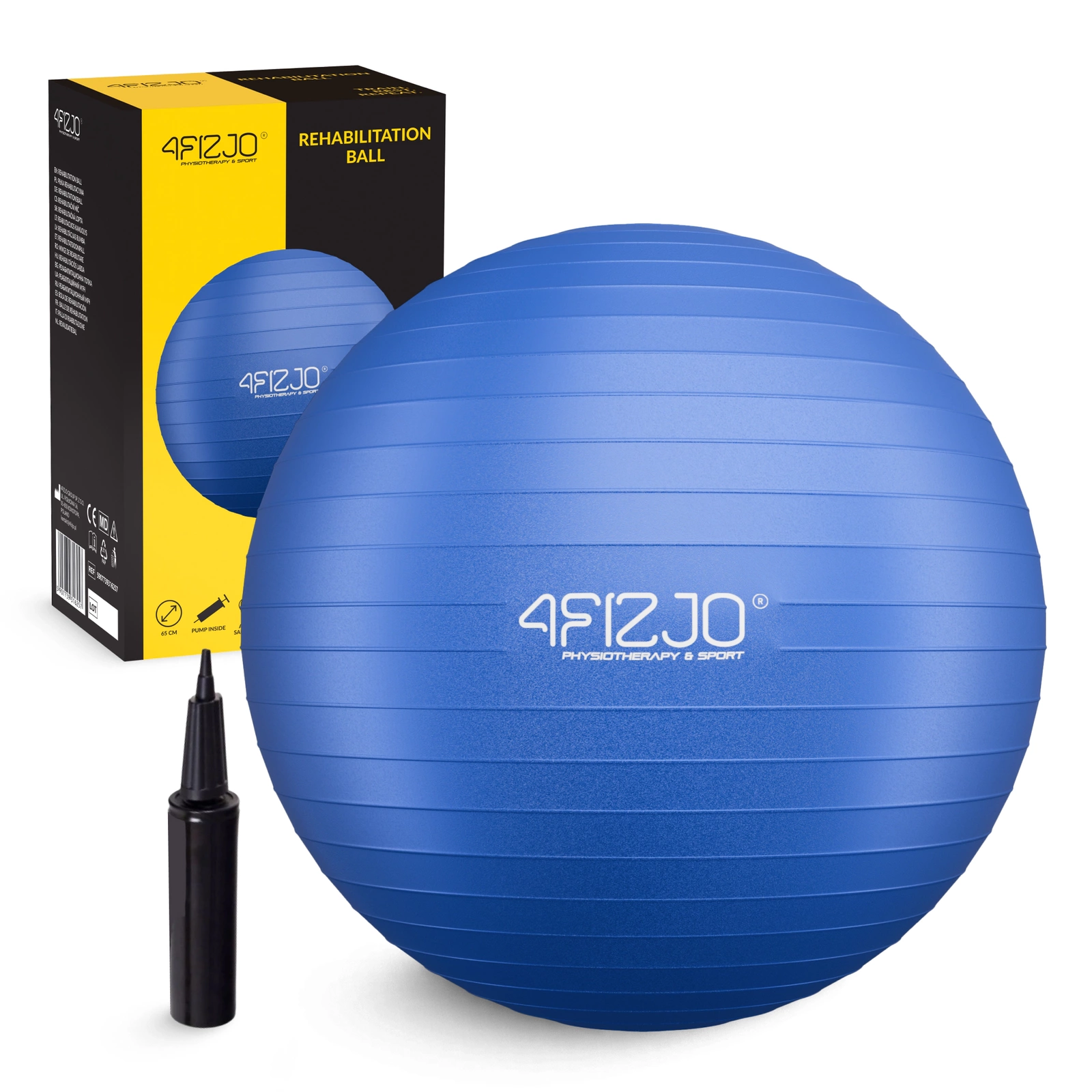 4Fizjo Reh Ball 85 cm Exercise Ball, Blue