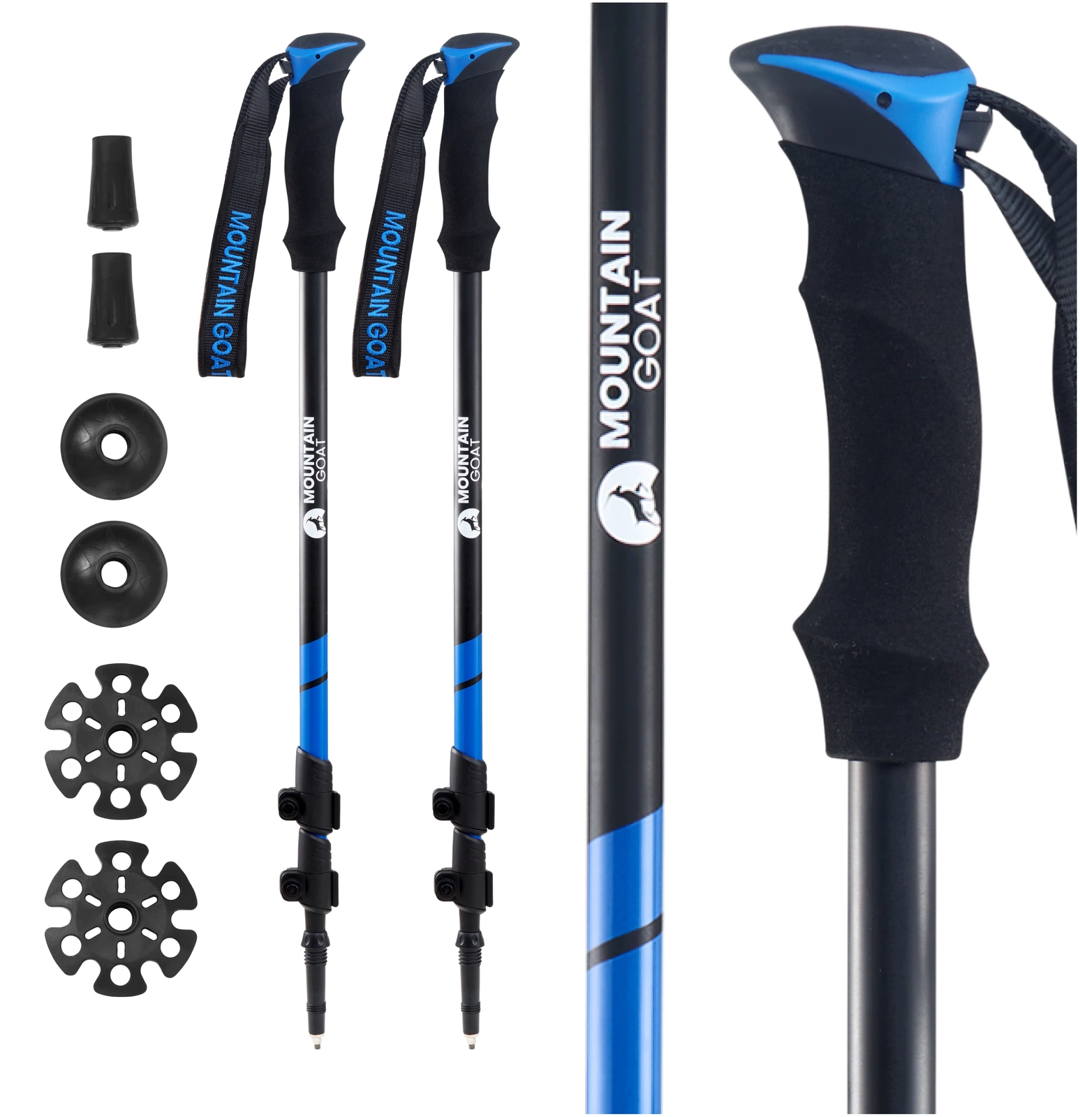 PEAK+ MOUNTAIN GOAT Trekking and Nordic Walking Poles, Blue