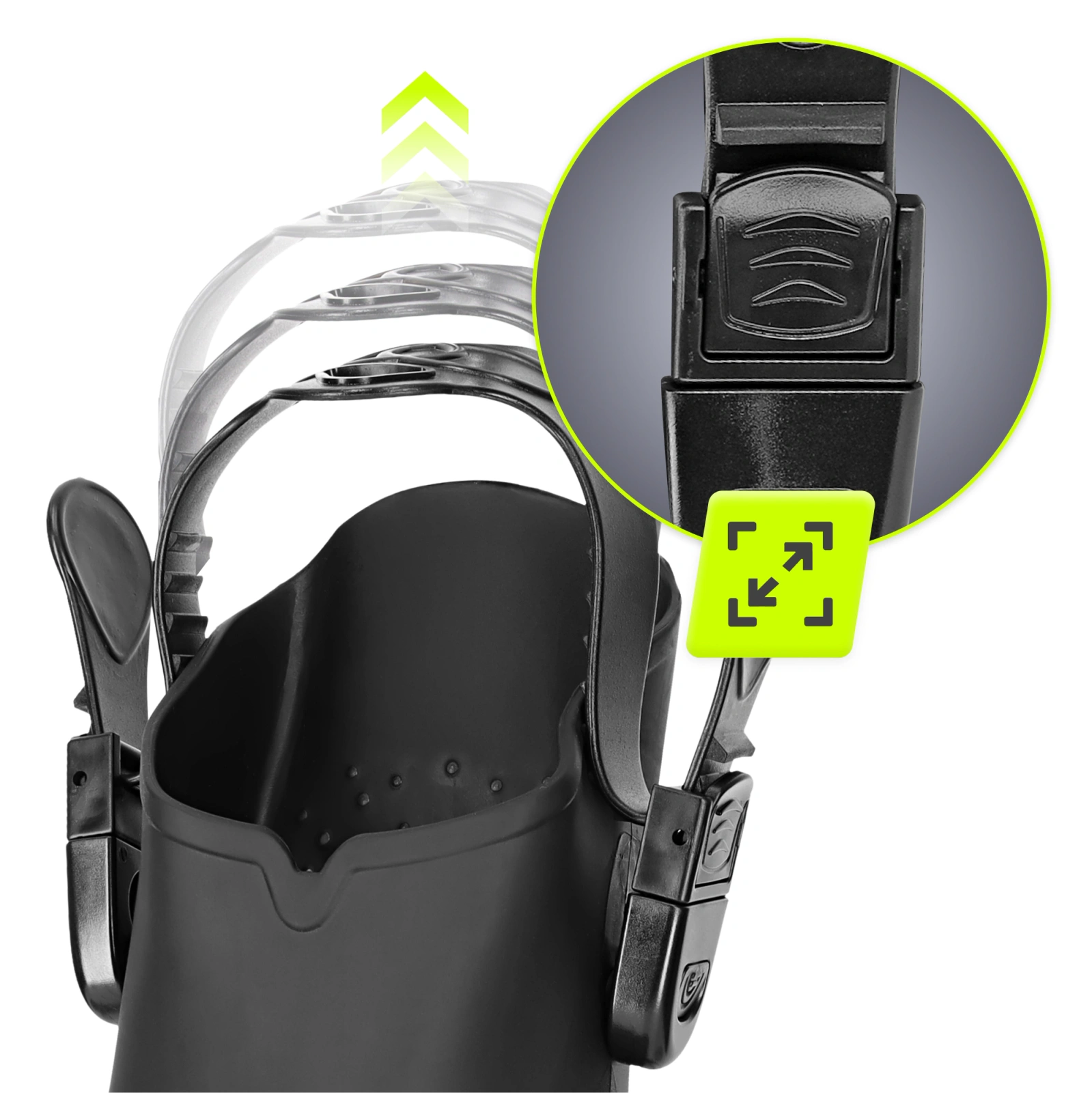4Fizjo TSUNAMI L/XL (42-47) Adjustable Swimming Fins, Grey