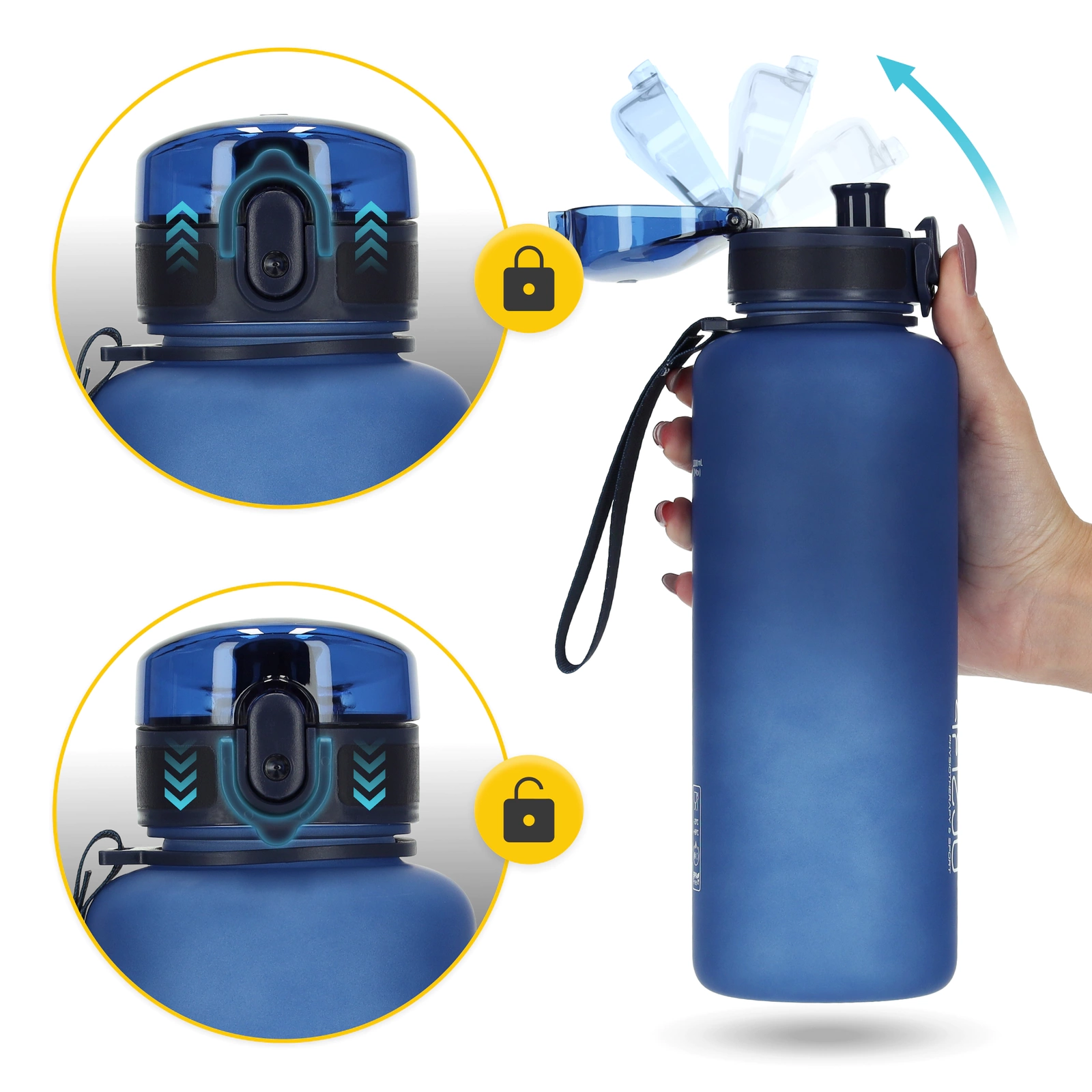 Спортивная бутылка для воды 4Fizjo, 1 л, синяя