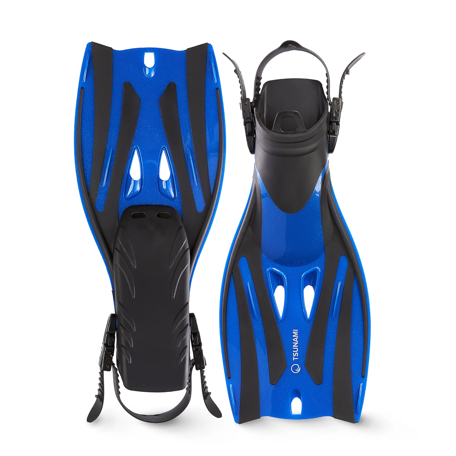 4Fizjo TSUNAMI Adjustable Swimming Fins, L/XL (42.5-47.5), Blue