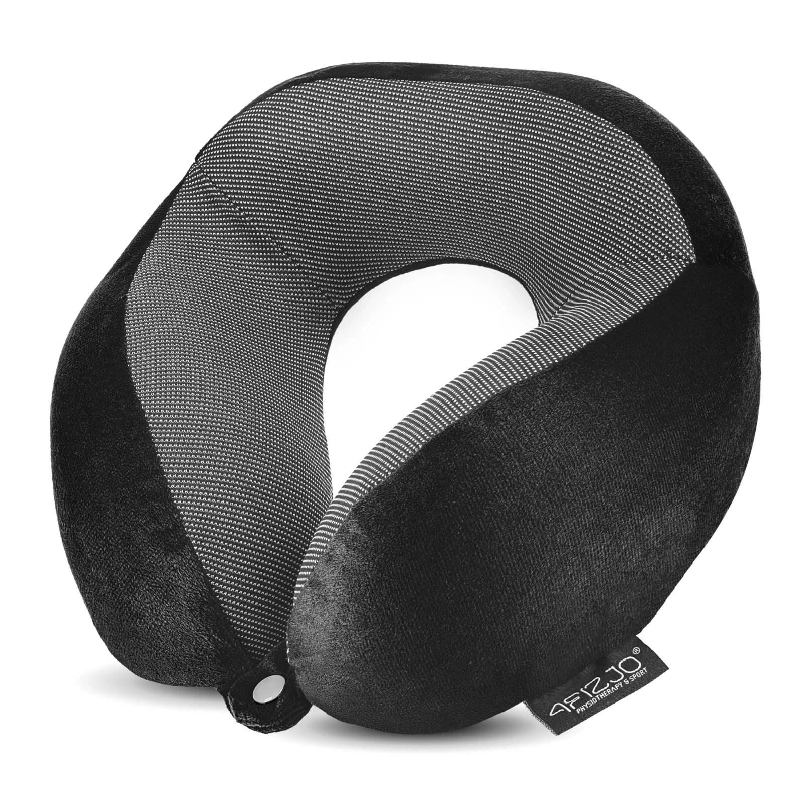 Ceļojumu spilvens kaklam 4FIZJO Memory Foam gulēšanai, melns