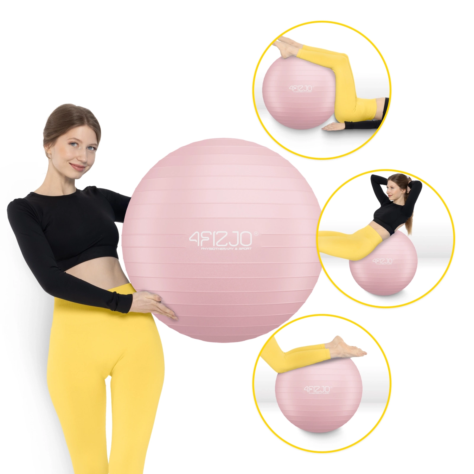 4Fizjo Reh Ball 962 Gymnastic Ball 75 cm, Pink