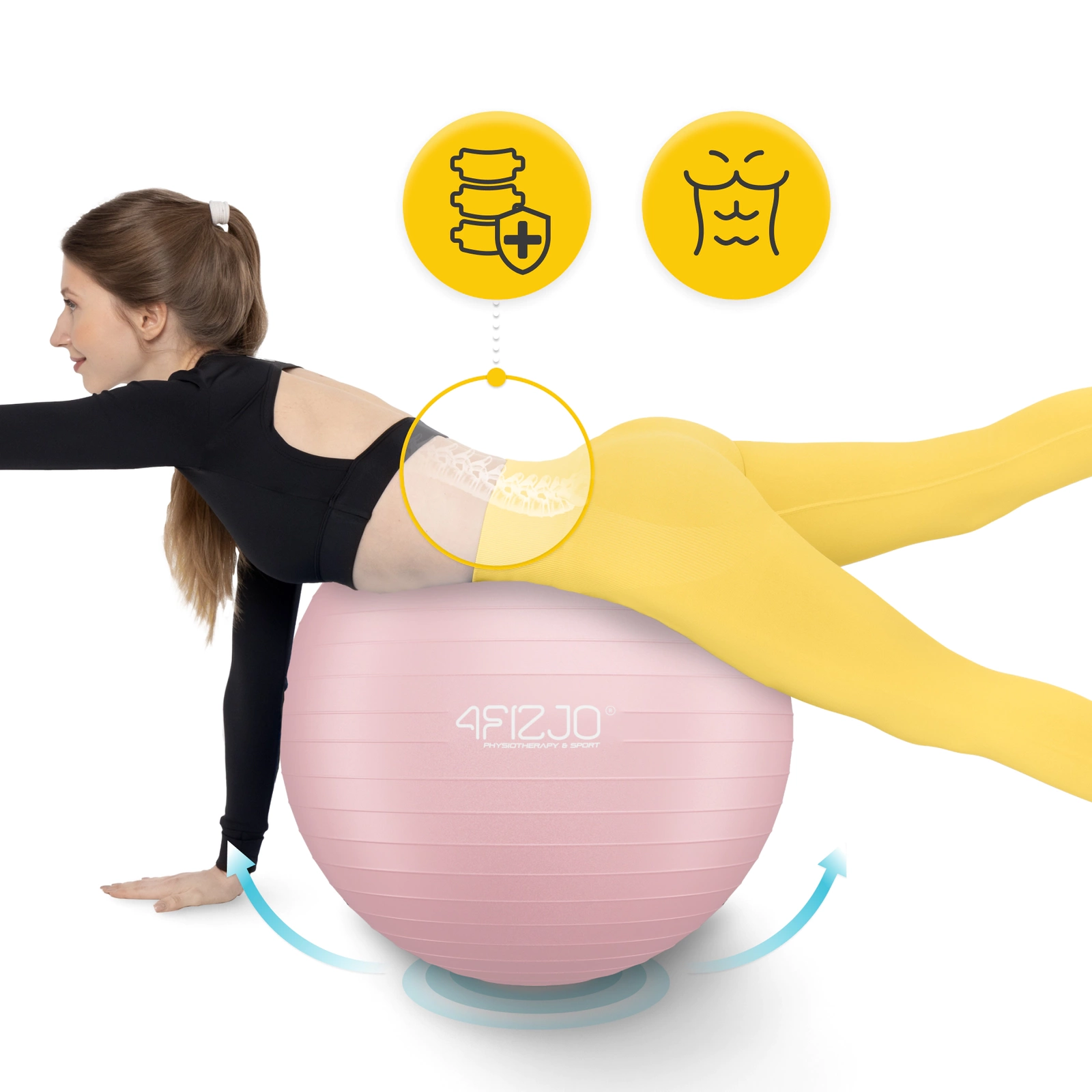 4Fizjo Reh Ball 65 cm Exercise Ball, Pink