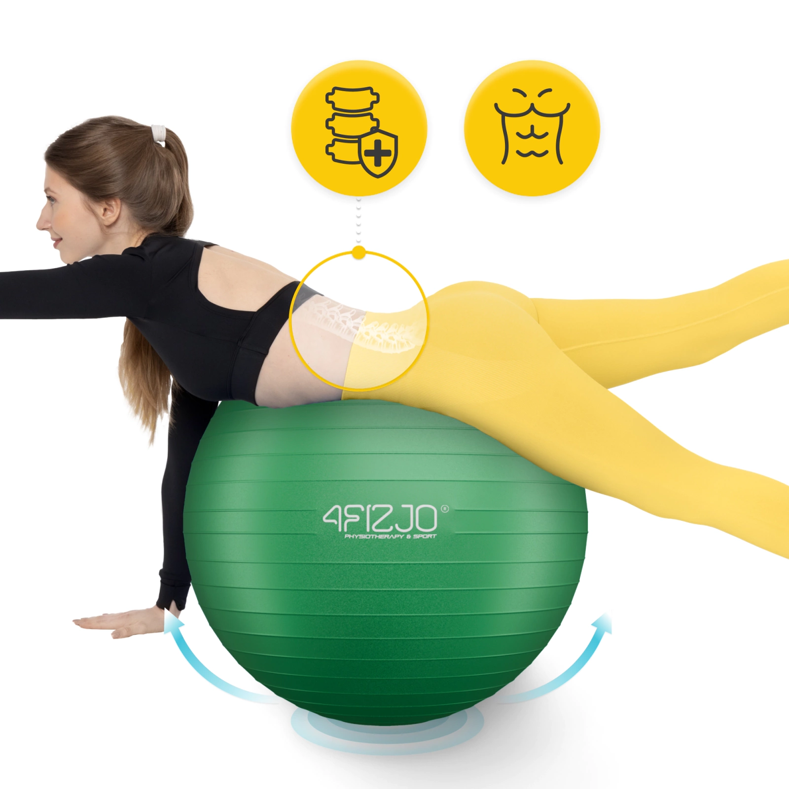 4Fizjo Reh Ball Gymnastic Ball 85 cm, Green