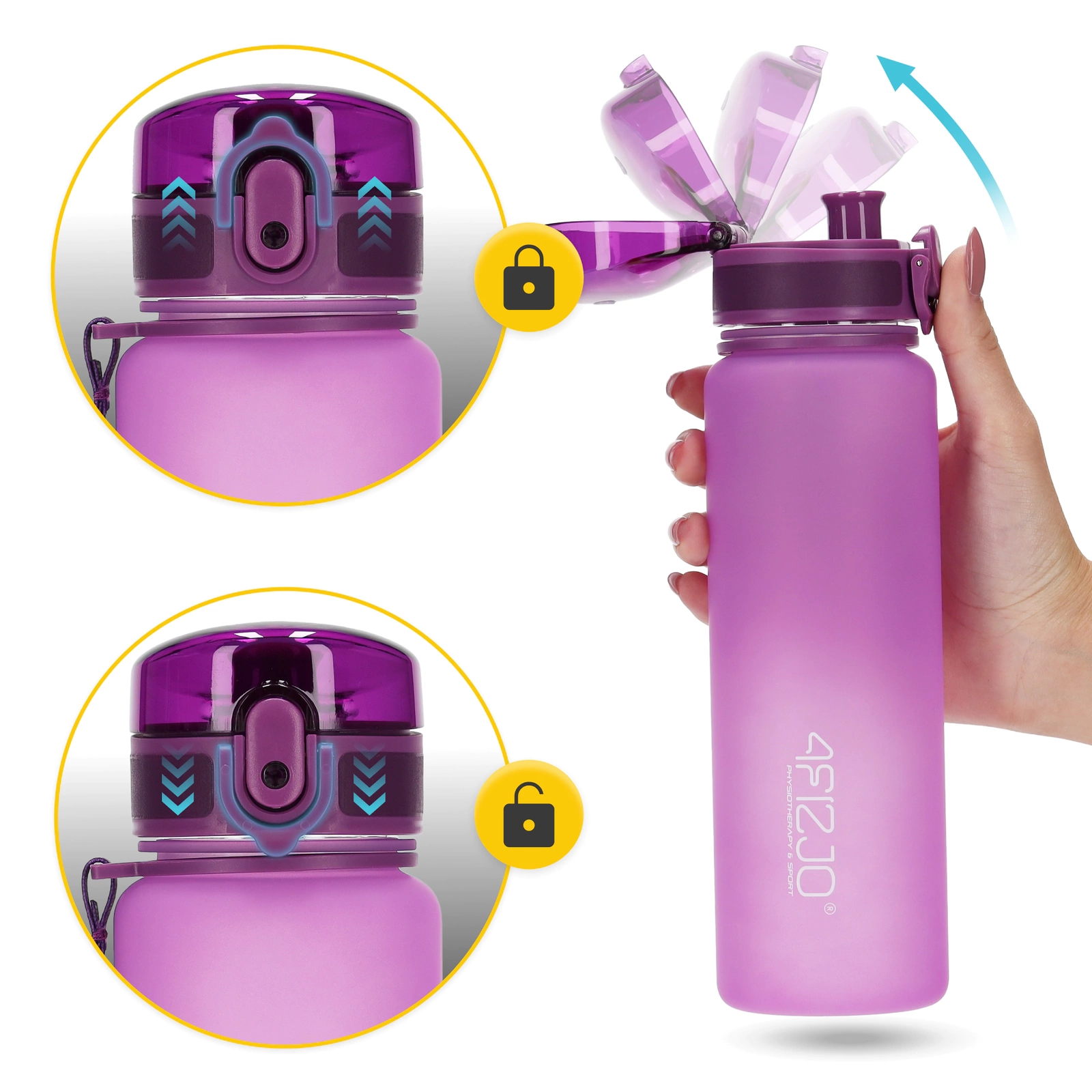 4Fizjo Tritan Sports Water Bottle 650 ml, Pink