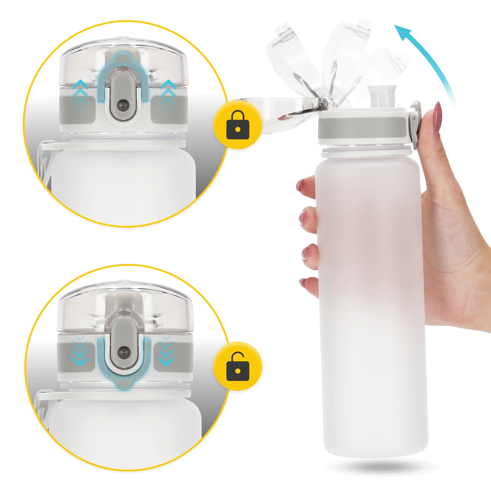 4Fizjo Sports Water Bottle, 650 ml, Grey