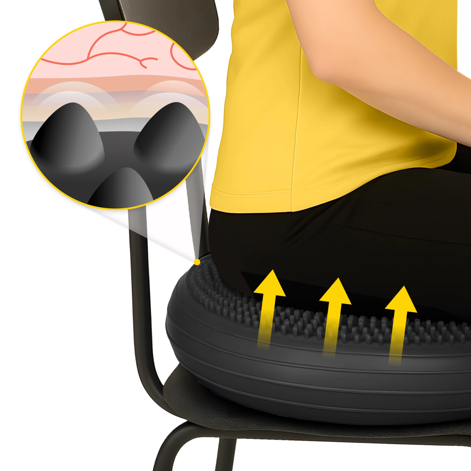 4Fizjo MED+ Sensomotoric Cushion, 60 cm, Black