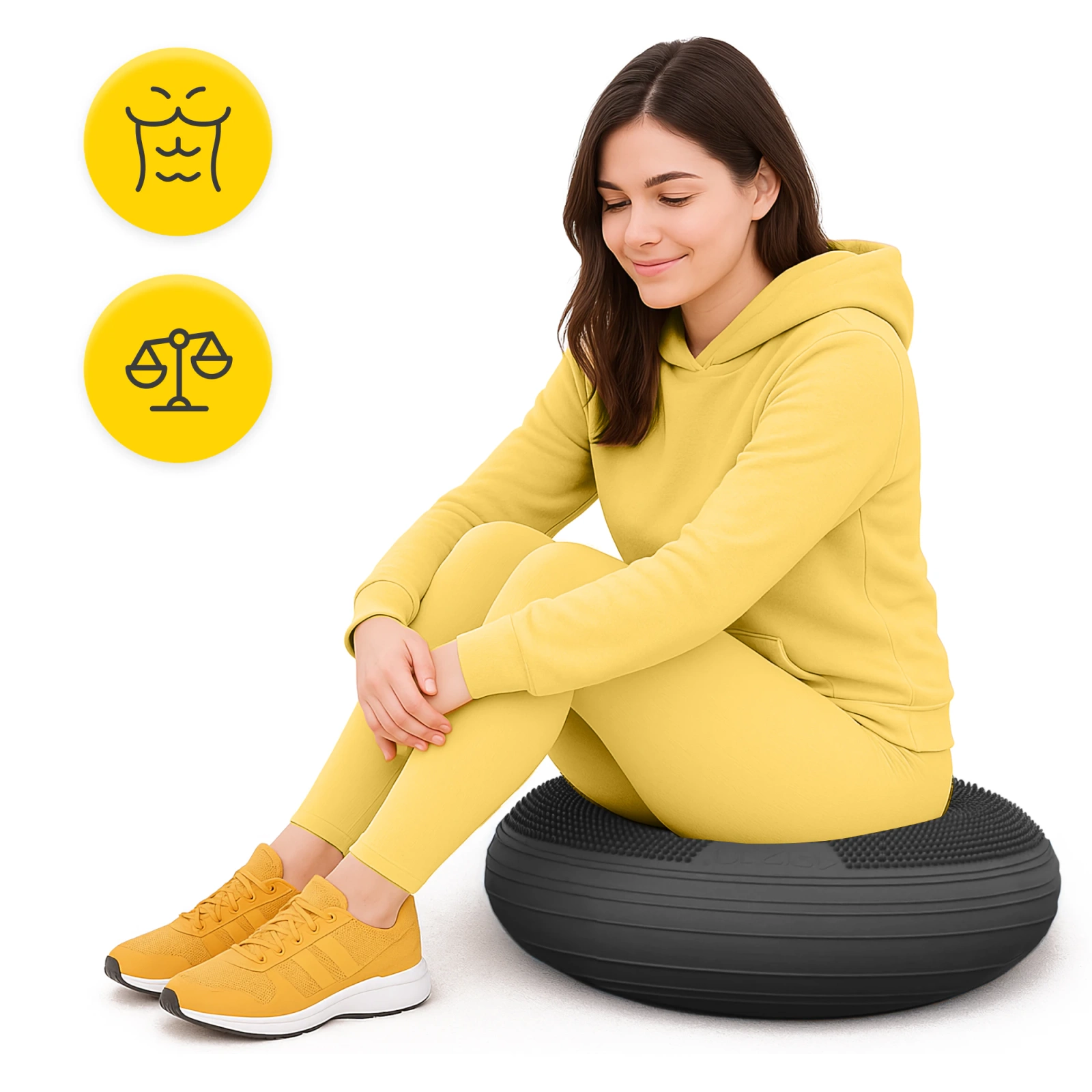4Fizjo MED+ Sensomotoric Cushion, 60 cm, Black
