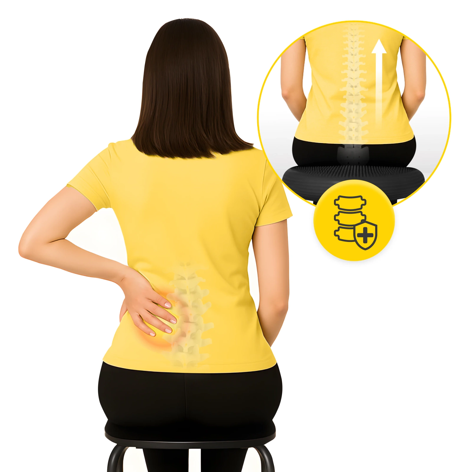 4Fizjo MED+ Sensomotoric Cushion, 60 cm, Black