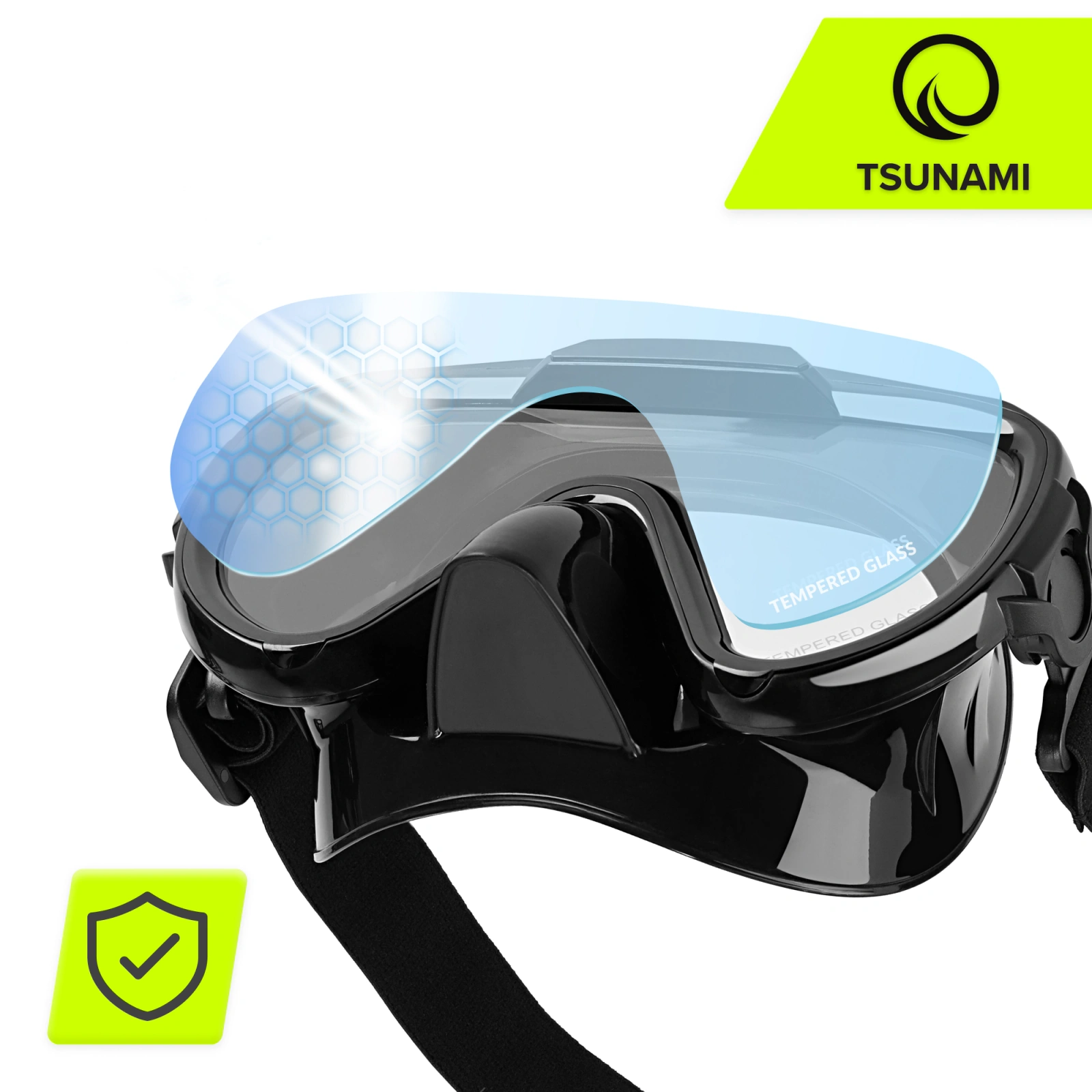 4Fizjo TSUNAMI Diving and Snorkeling Mask, Black