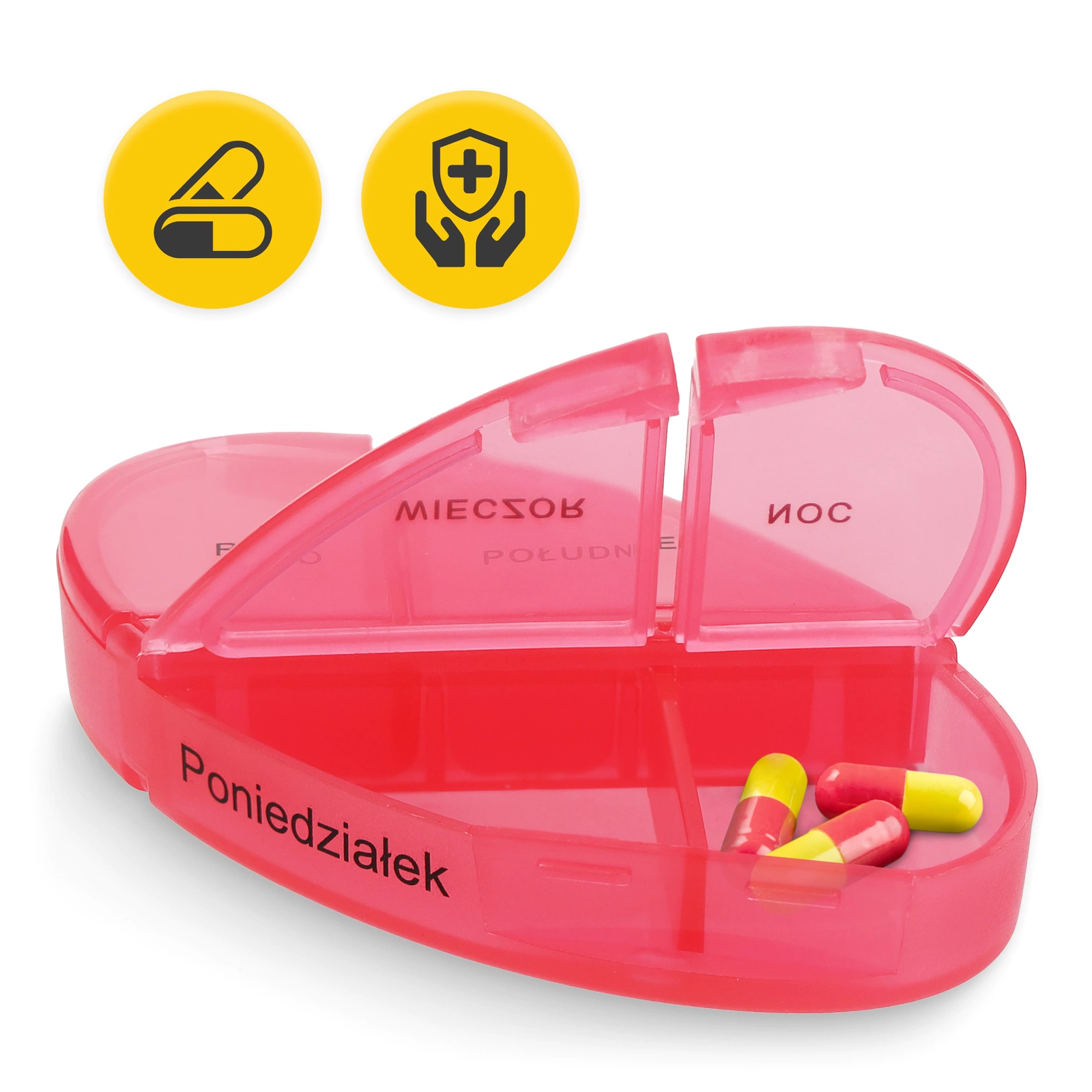 4Fizjo MAX Weekly Pill Organizer with 4 Daily Compartments, Multicolor