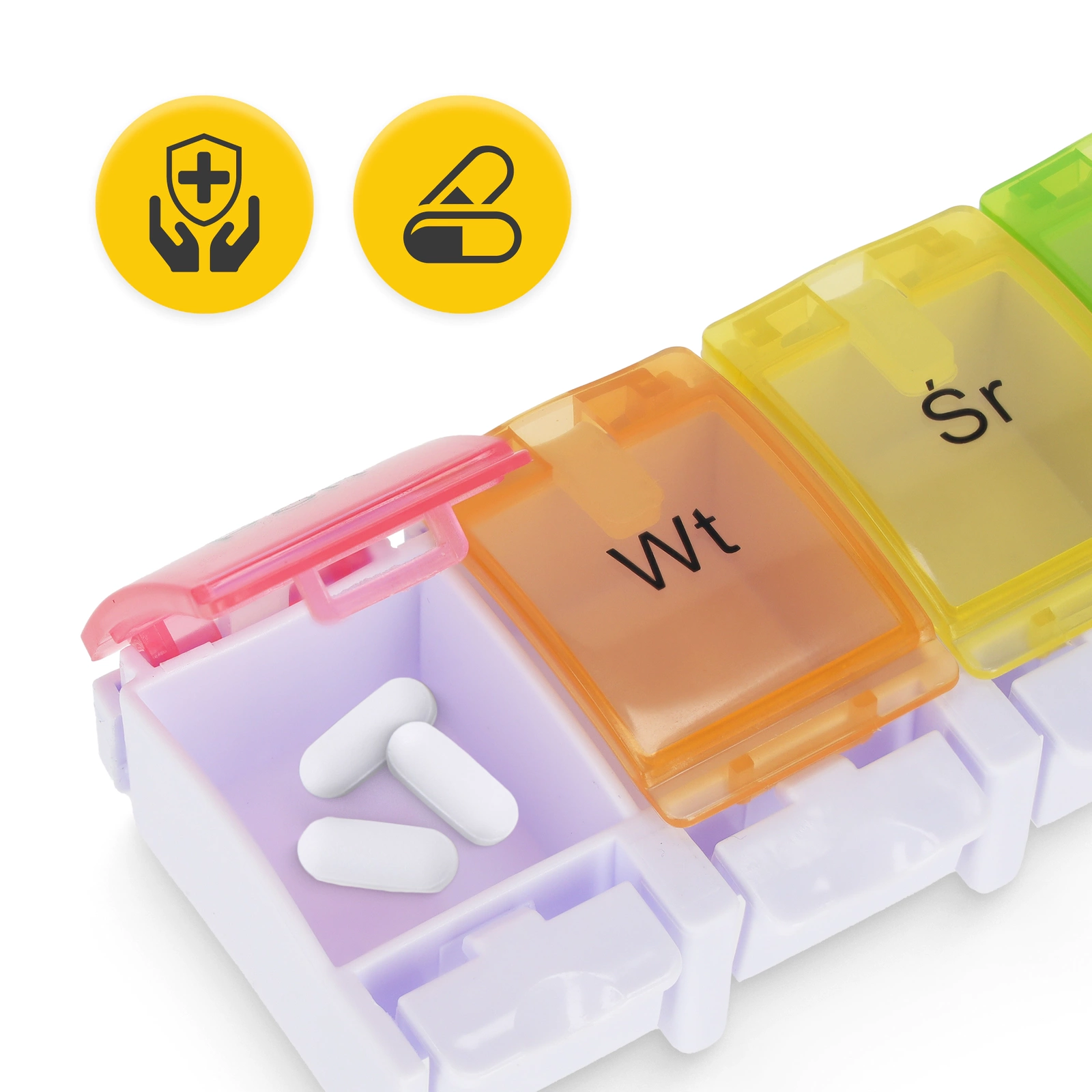 4Fizjo EASY Weekly Pill Organizer, Multicolor