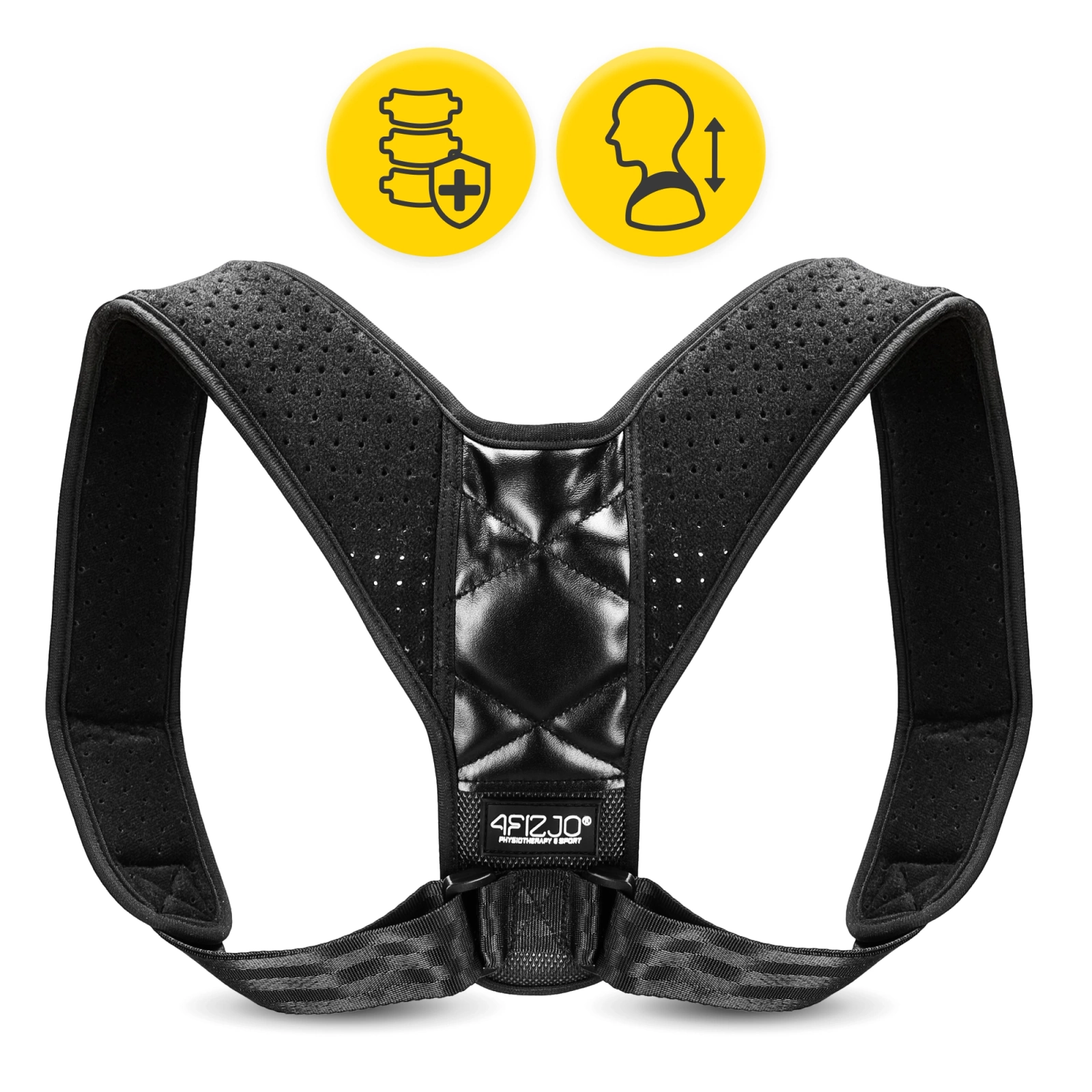 4Fizjo Posture Corrector for Back, Black