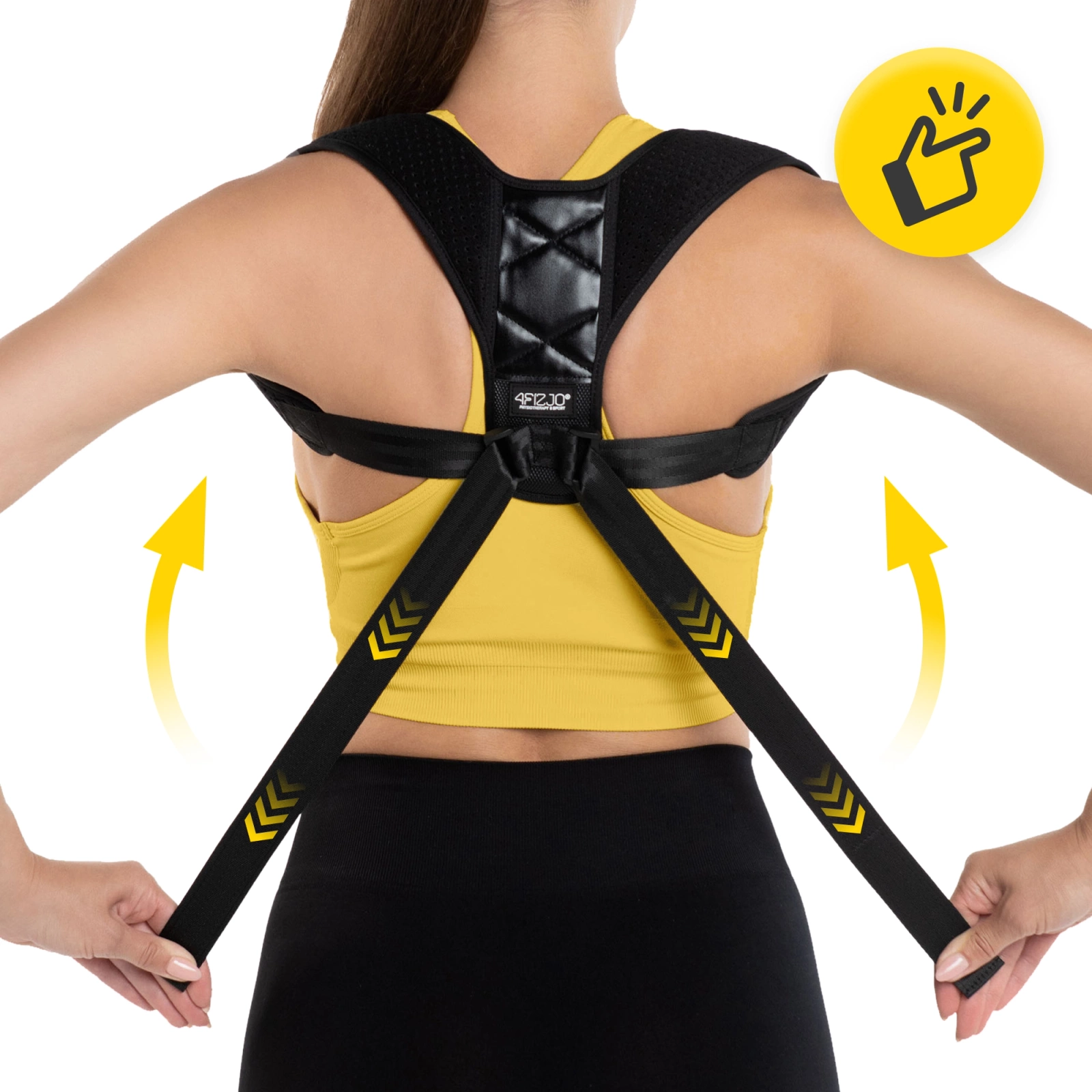 4Fizjo Posture Corrector for Back, Black