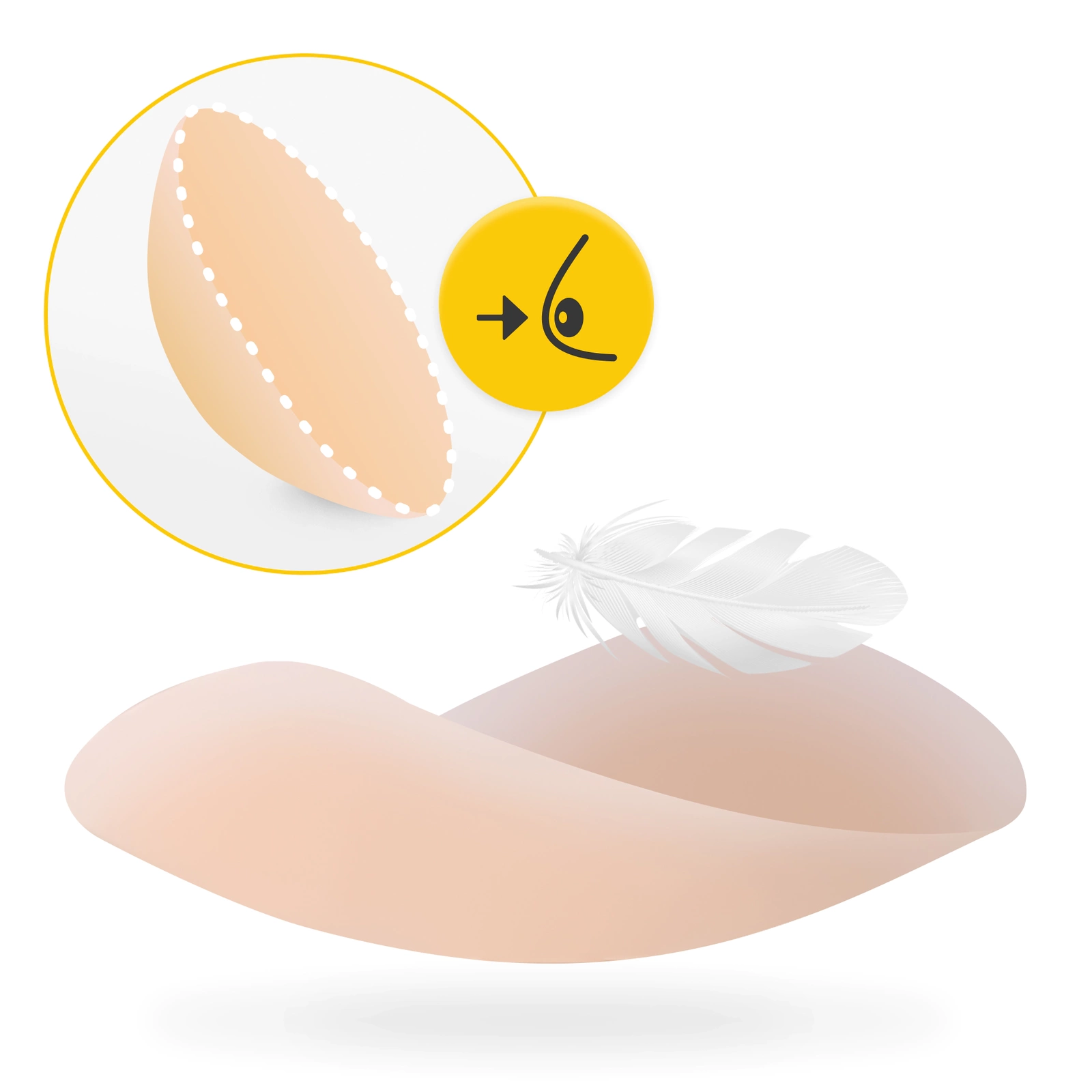 4Fizjo Silicone Nipple Covers, Teardrop Shape, Beige, 20 Pcs