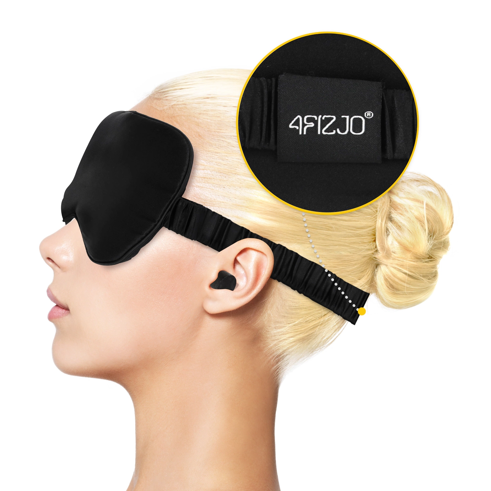 4Fizjo 1245 Silk Sleep Mask, Black