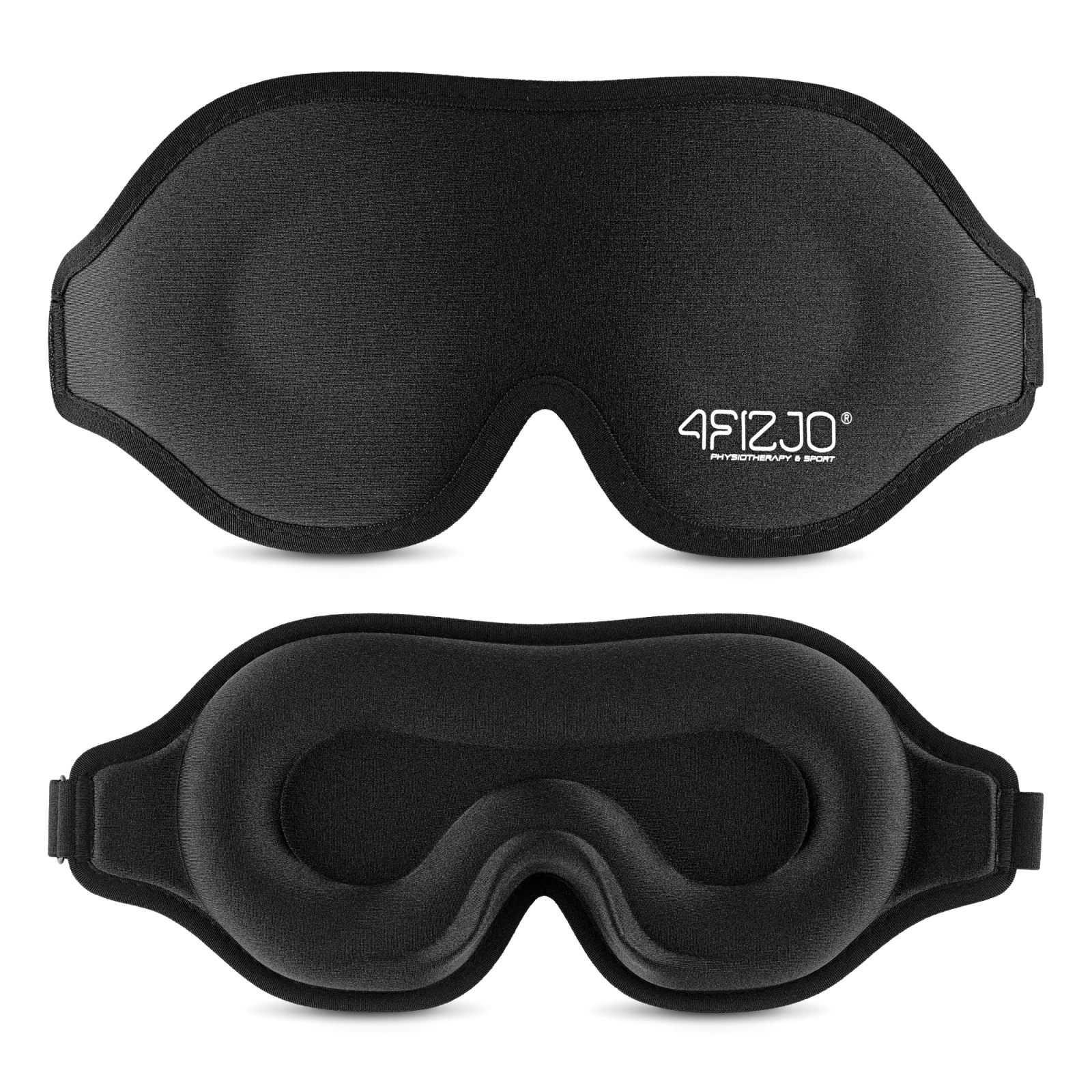 3D Sleep Mask for Total Blackout, 4FIZJO Contoured Eye Mask with Memory Foam, Black