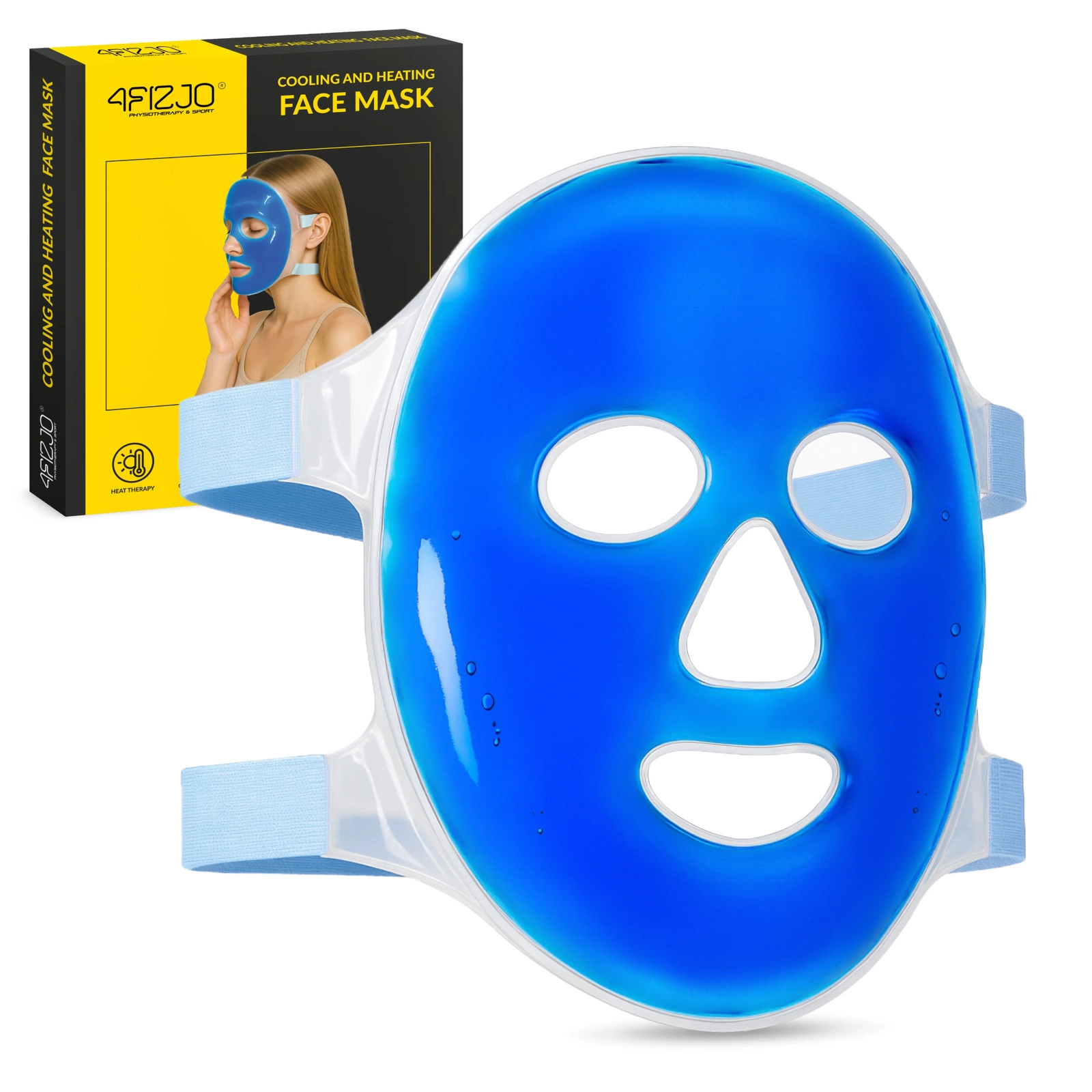 4FIZJO Reusable Hot Cold Gel Face Mask for Puffiness, Sinus Pain, and Relaxation