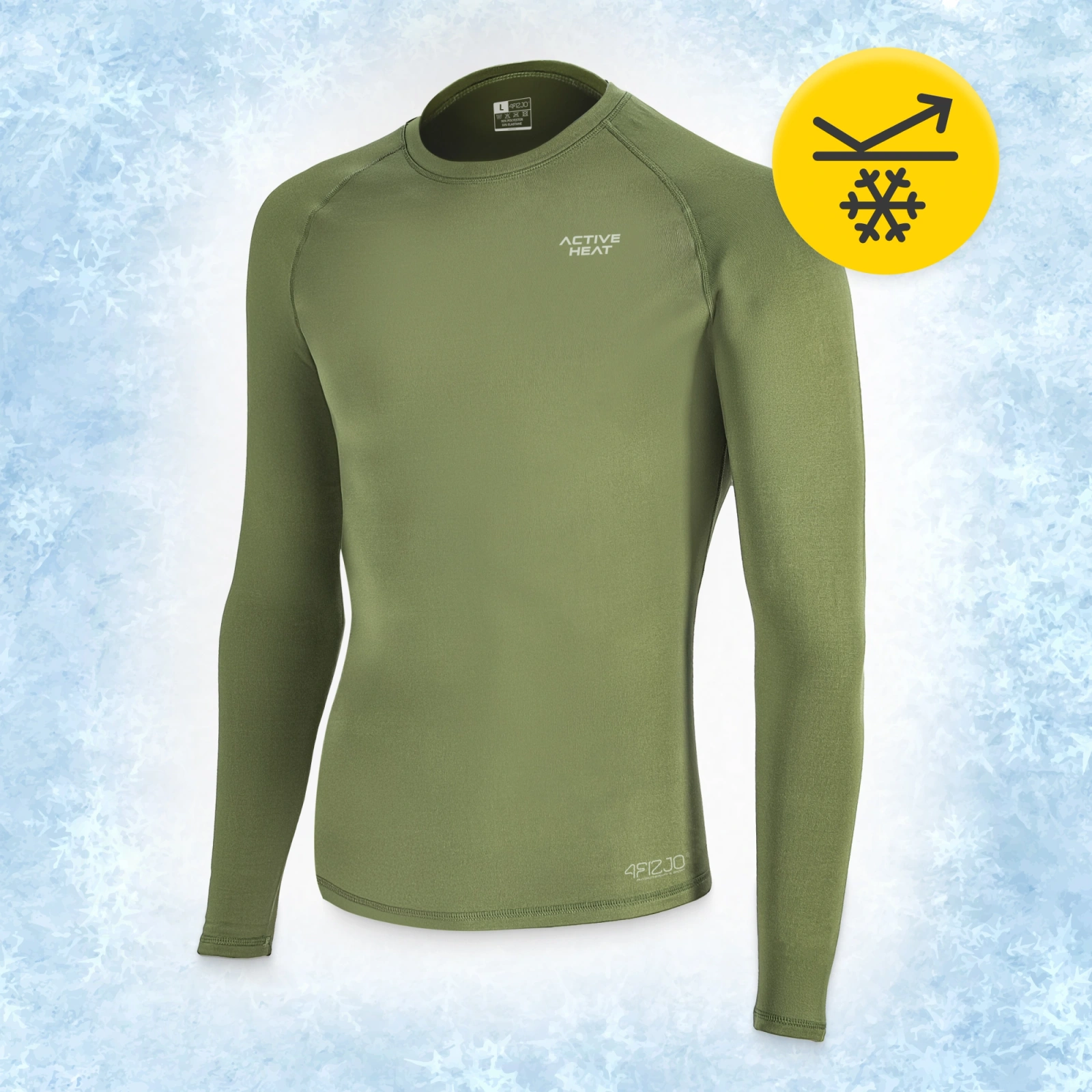 4Fizjo 2121 Unisex Long Sleeve Thermal Shirt, Green, Size L
