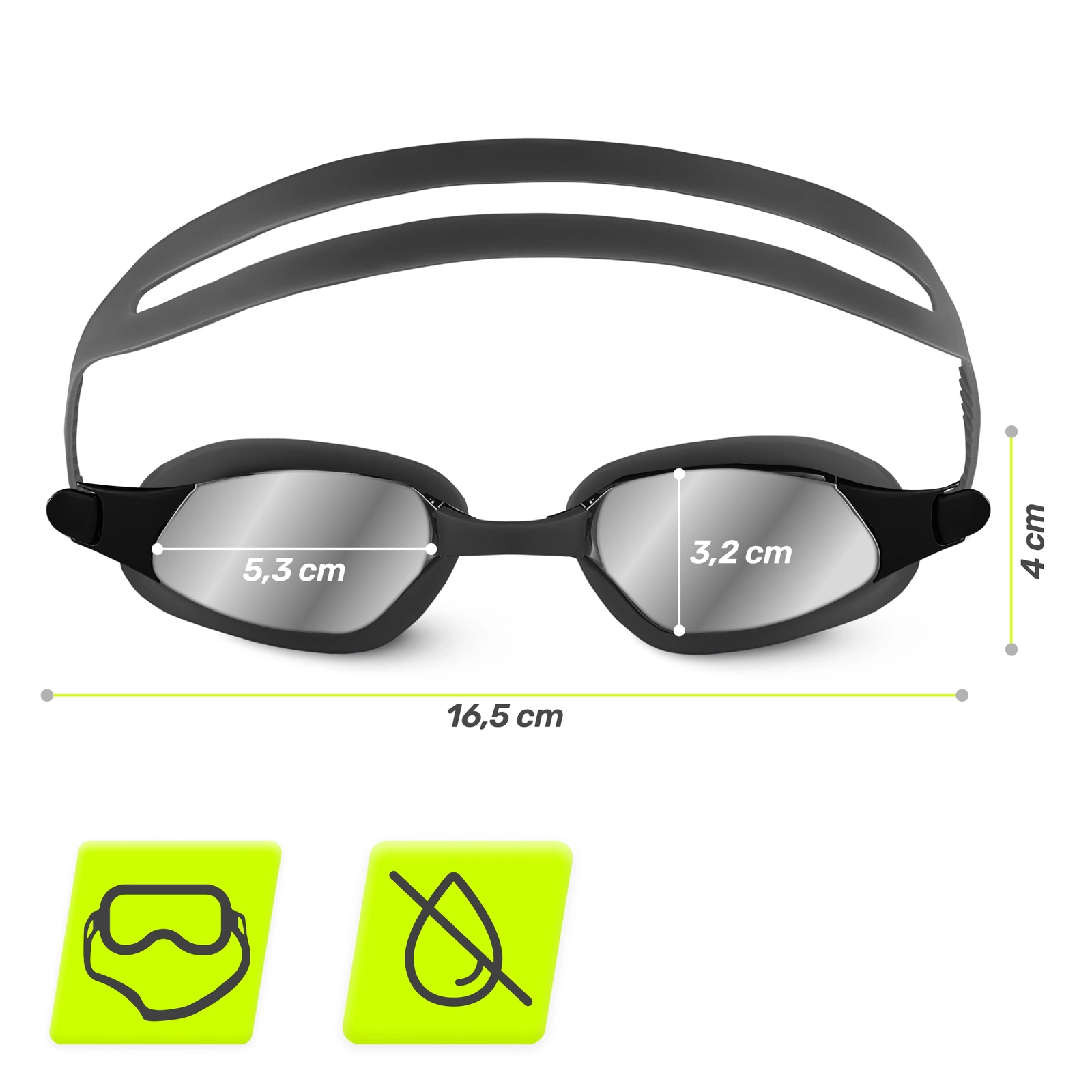 4Fizjo TSUNAMI Swimming Goggles, Black