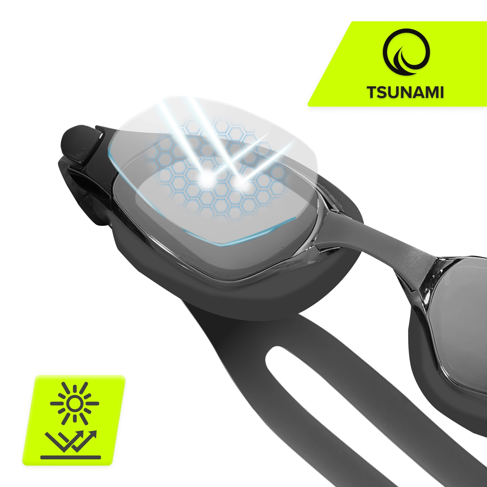 4Fizjo TSUNAMI Swimming Goggles, Black
